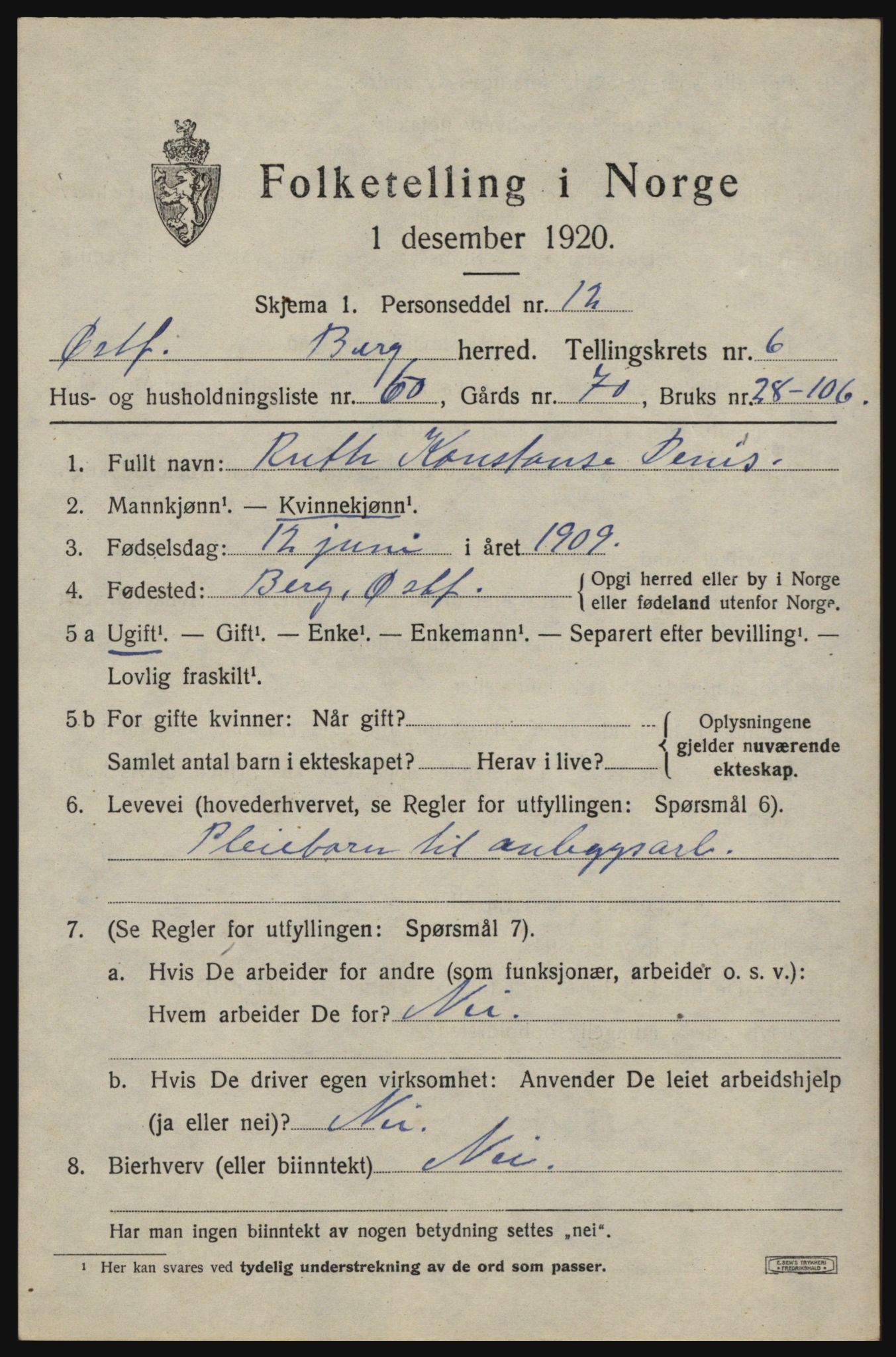 SAO, 1920 census for Berg, 1920, p. 11247