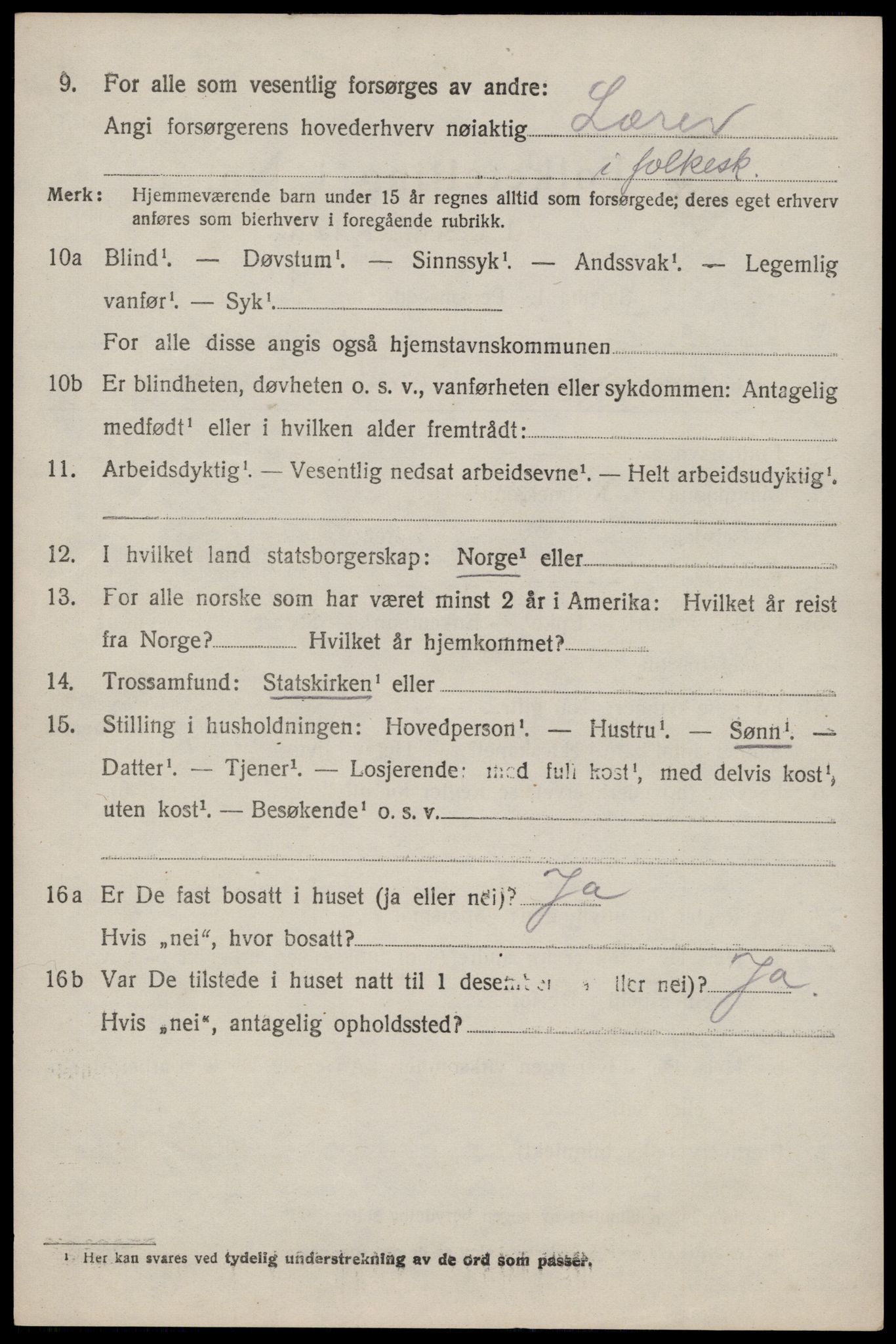 SAST, 1920 census for Skåre, 1920, p. 5731