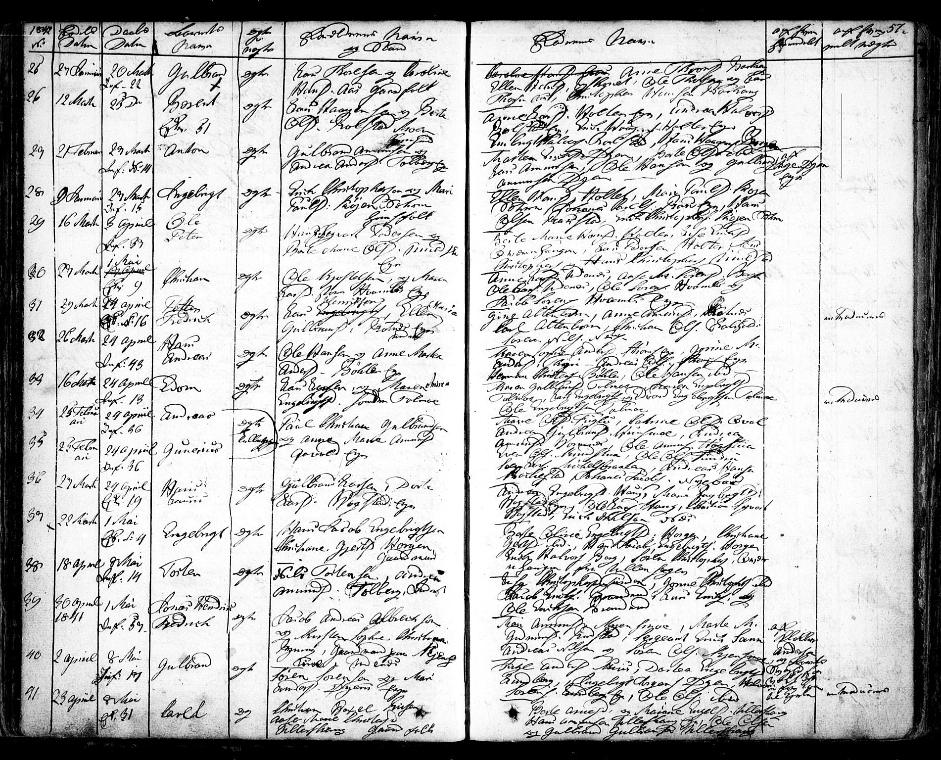 Nes prestekontor Kirkebøker, AV/SAO-A-10410/F/Fa/L0006: Parish register (official) no. I 6, 1833-1845, p. 57