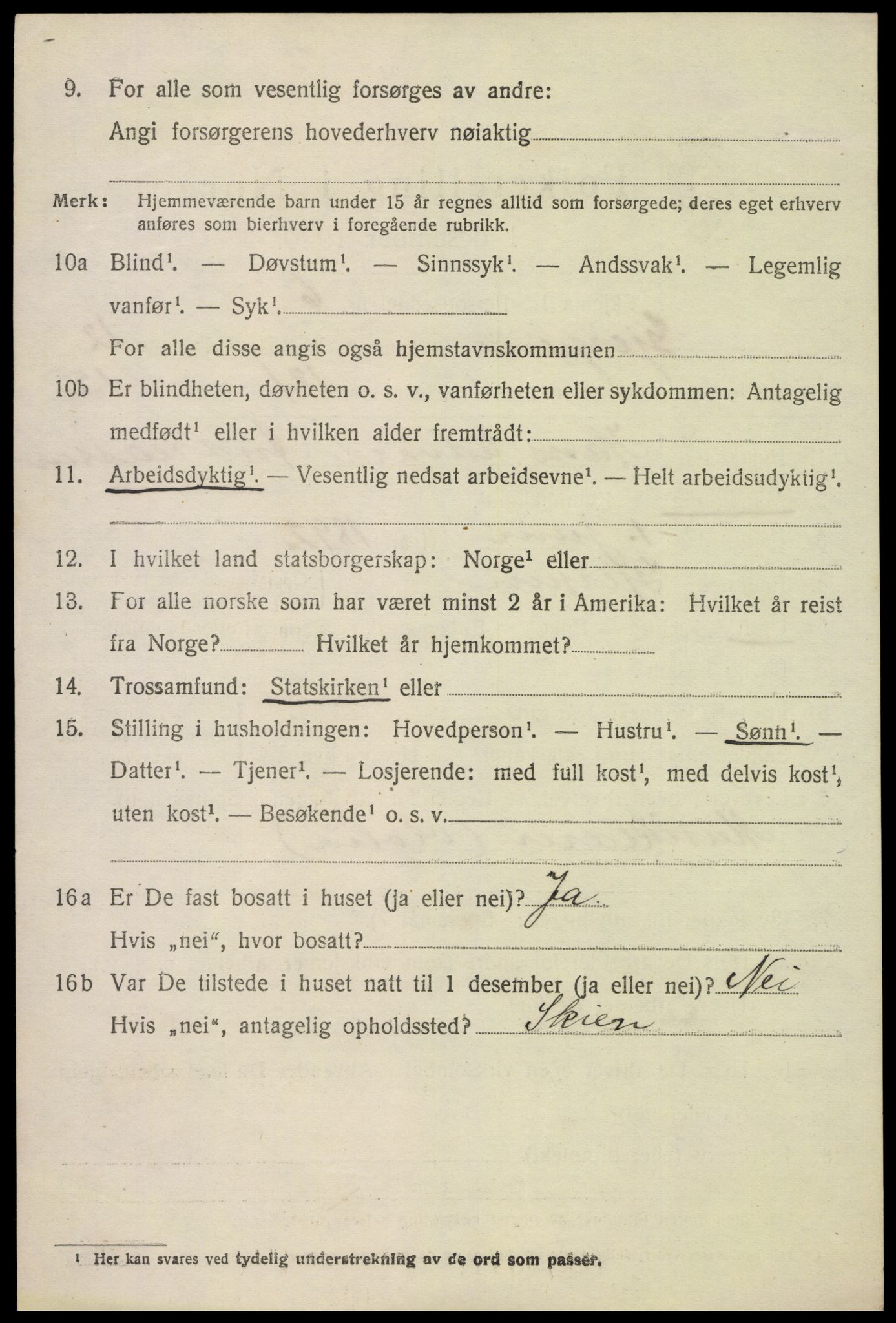 SAKO, 1920 census for Gjerpen, 1920, p. 13583