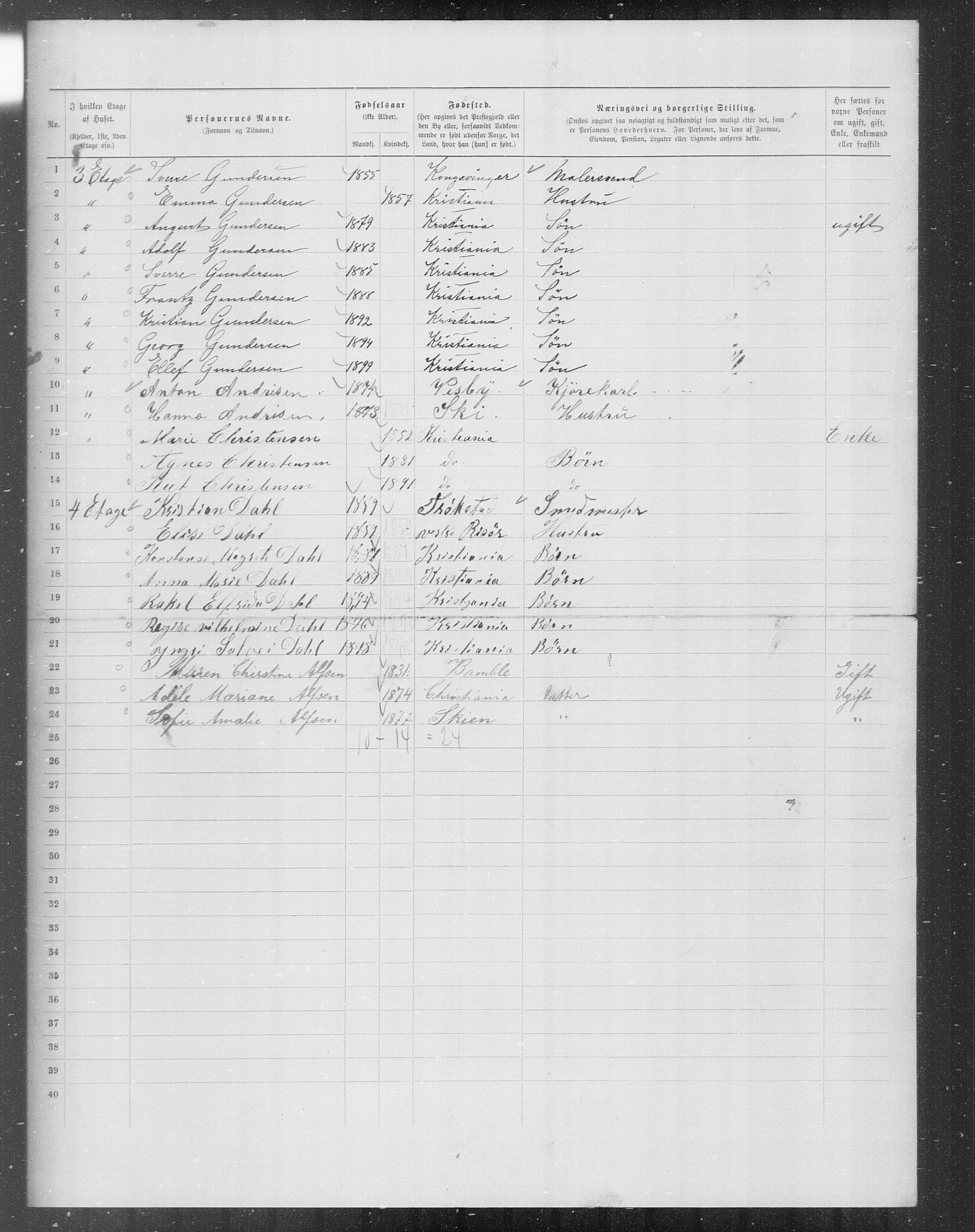 OBA, Municipal Census 1899 for Kristiania, 1899, p. 6754