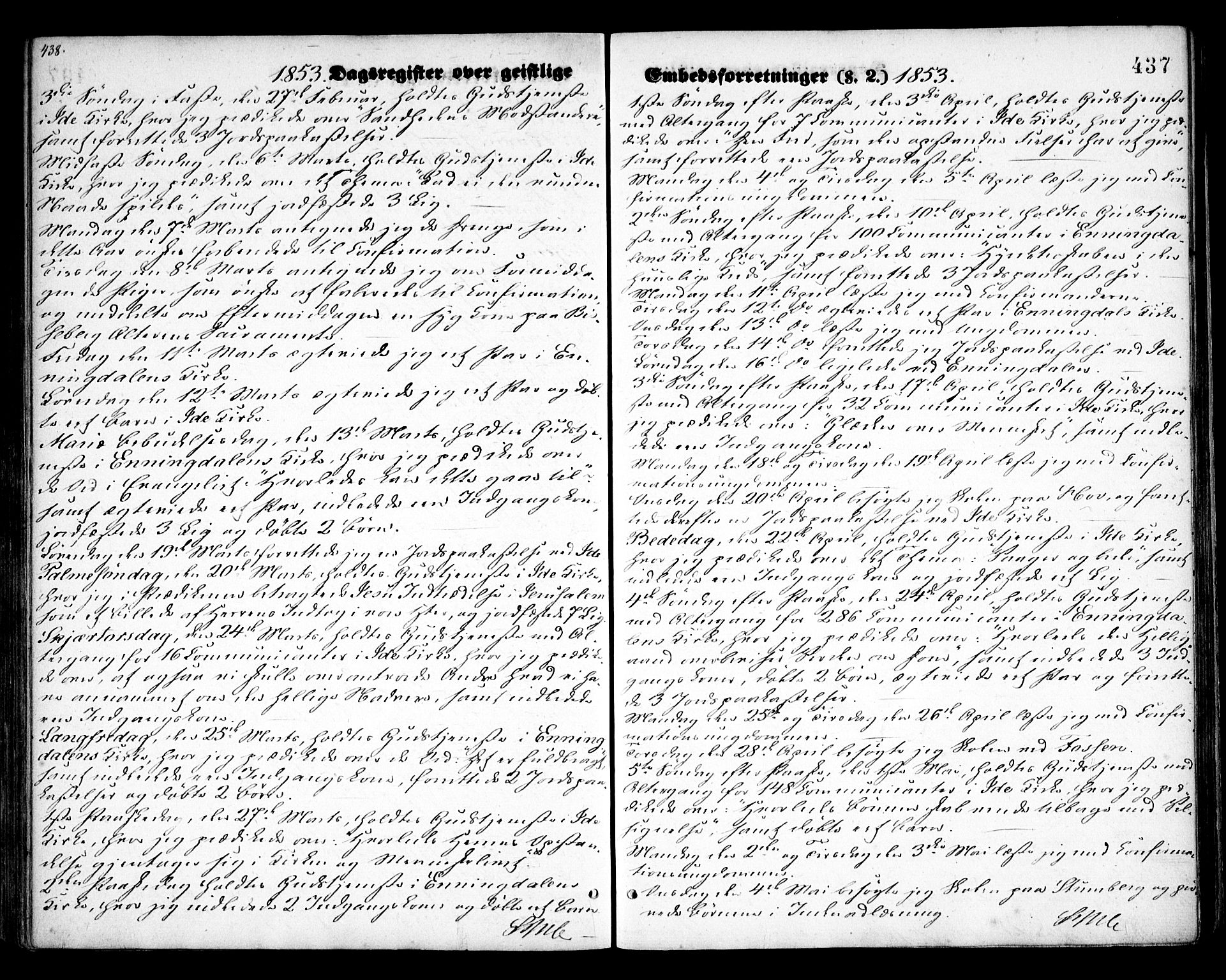Idd prestekontor Kirkebøker, SAO/A-10911/F/Fc/L0004b: Parish register (official) no. III 4B, 1848-1860, p. 437