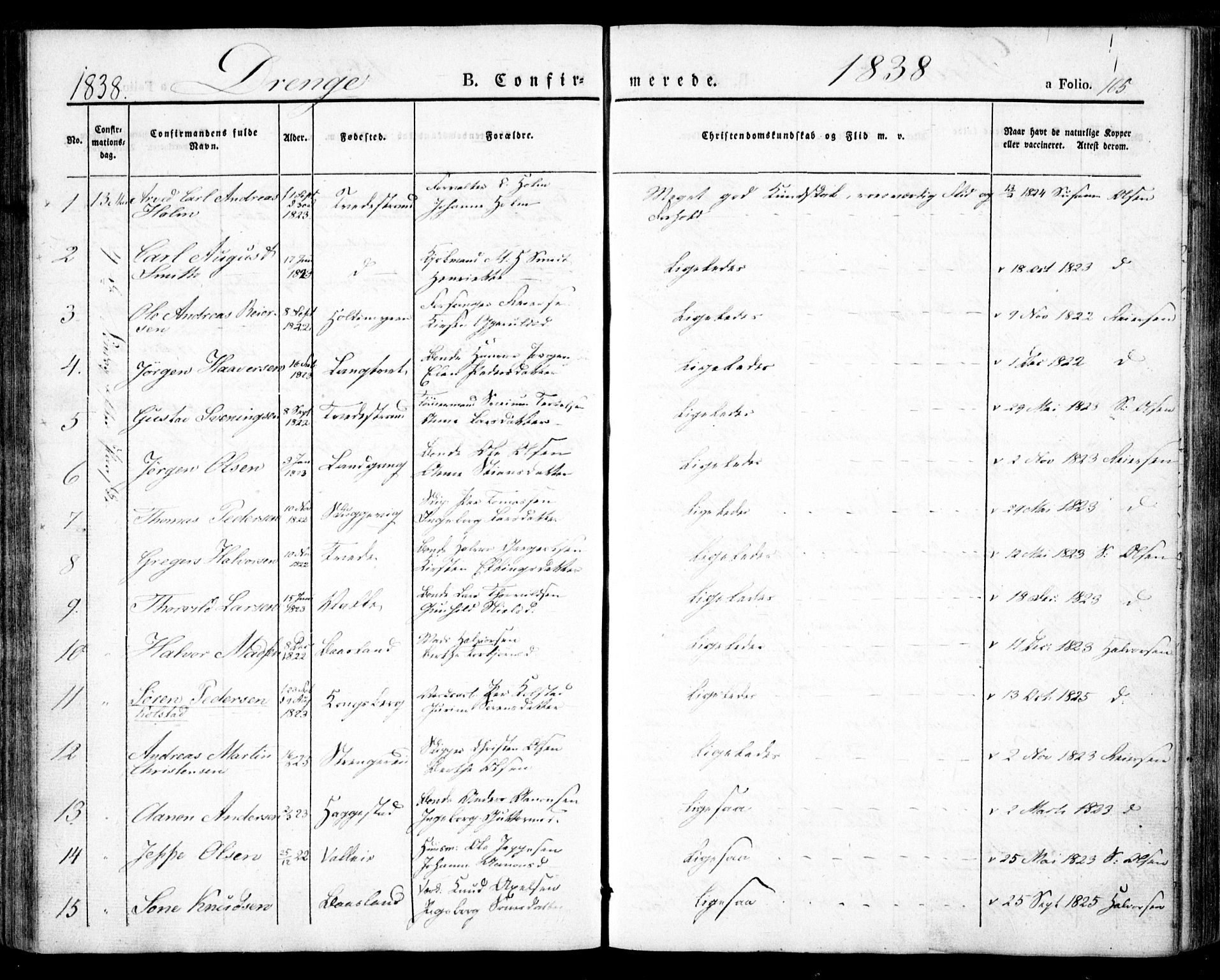 Holt sokneprestkontor, AV/SAK-1111-0021/F/Fa/L0007: Parish register (official) no. A 7, 1836-1848, p. 165