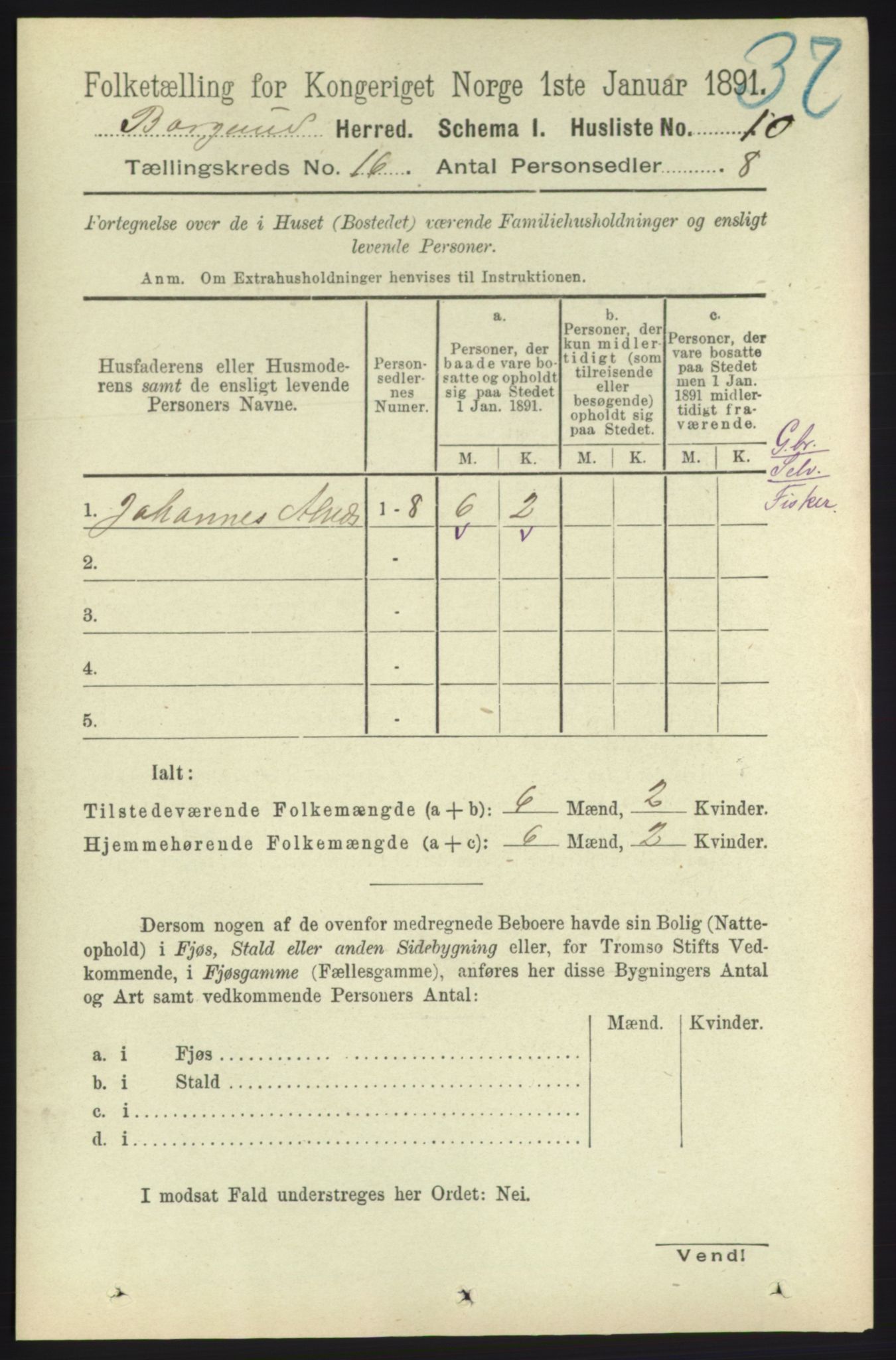 RA, 1891 census for 1531 Borgund, 1891, p. 4752