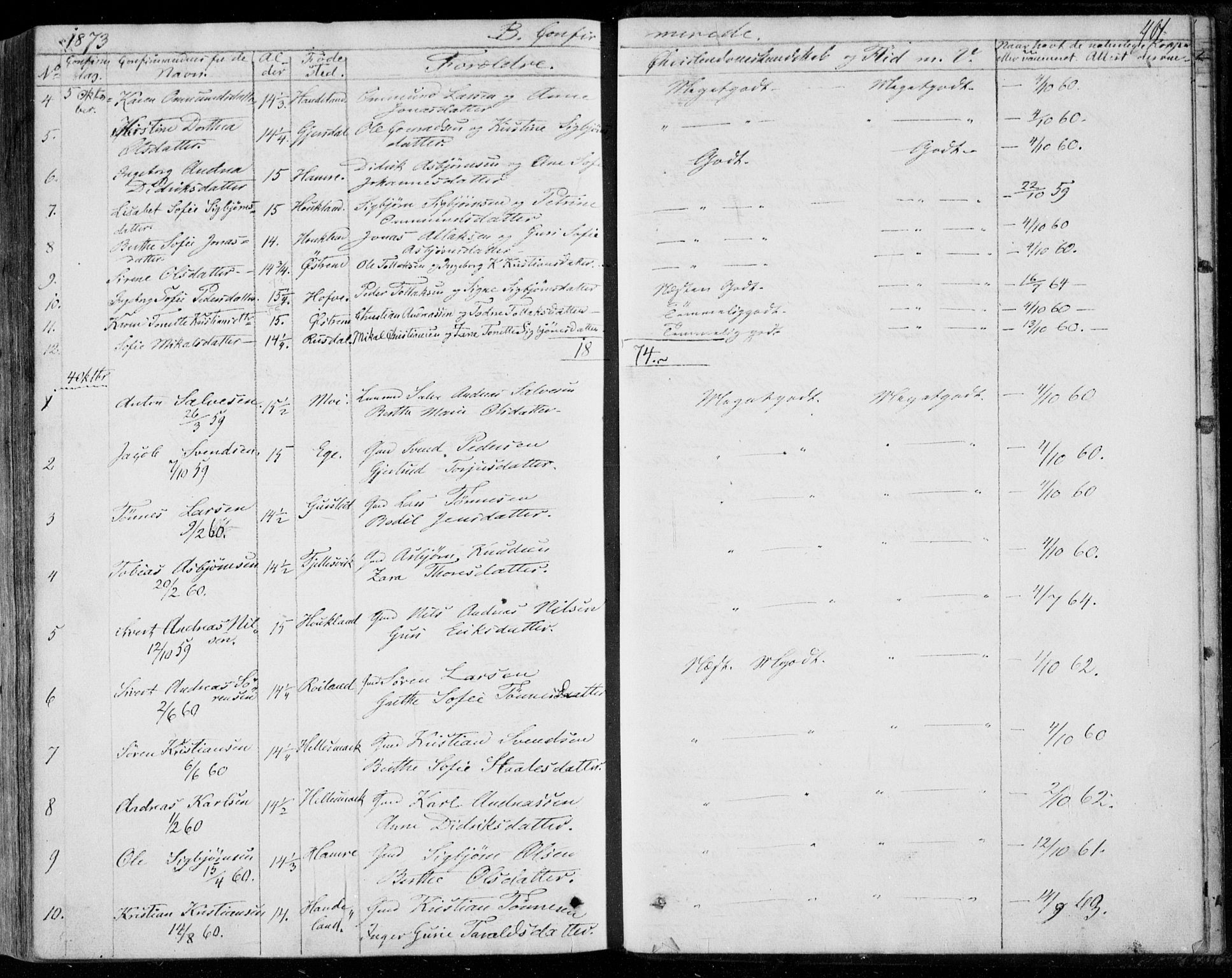 Lund sokneprestkontor, AV/SAST-A-101809/S06/L0009: Parish register (official) no. A 8, 1853-1877, p. 401