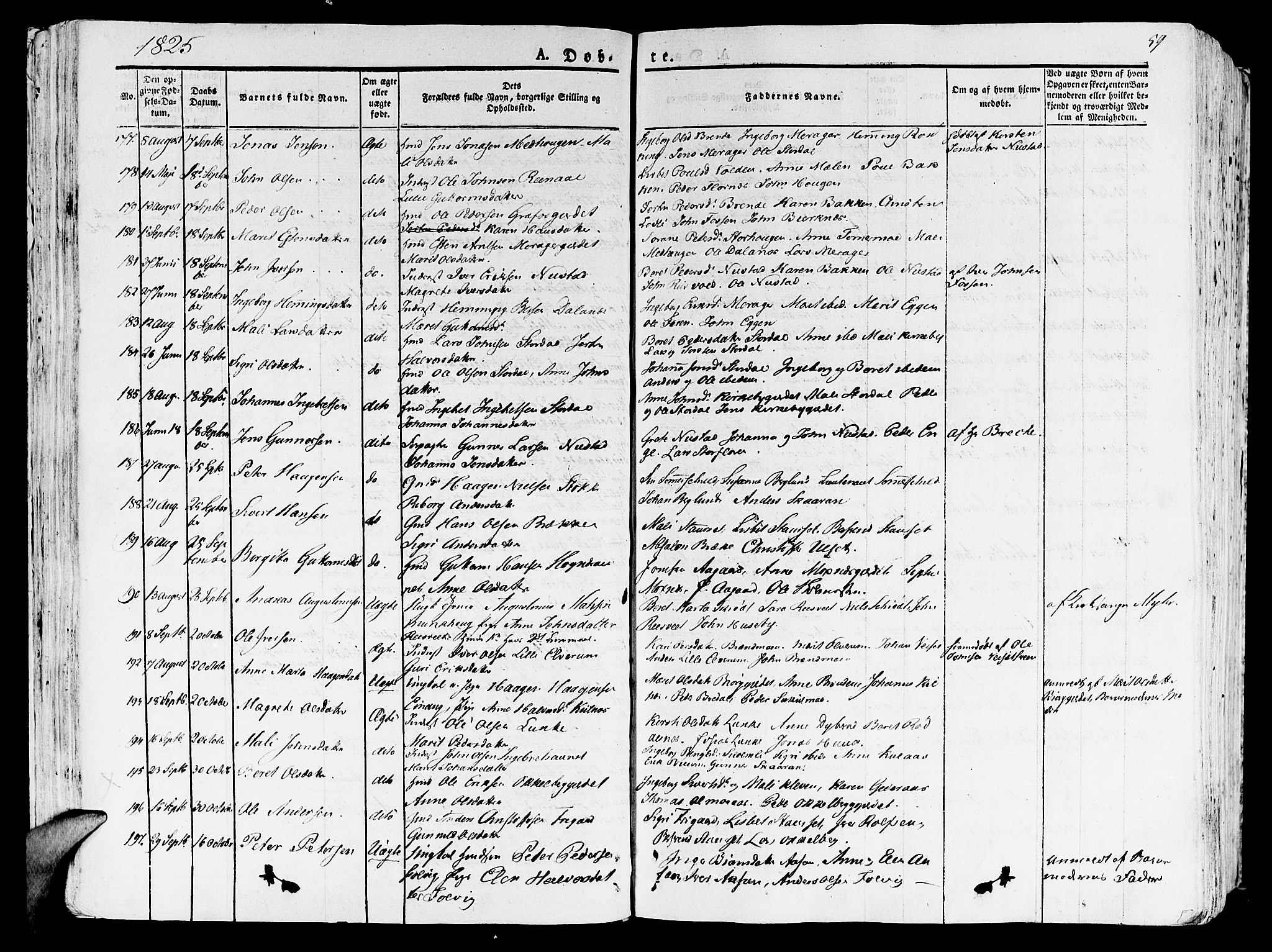 Ministerialprotokoller, klokkerbøker og fødselsregistre - Nord-Trøndelag, SAT/A-1458/709/L0070: Parish register (official) no. 709A10, 1820-1832, p. 59
