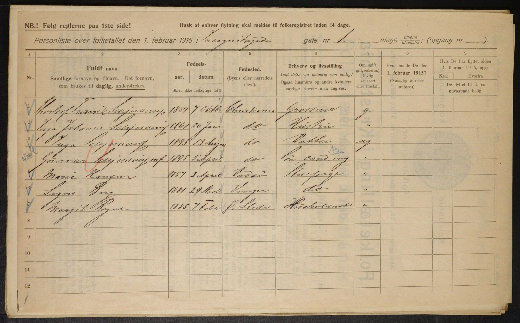 OBA, Municipal Census 1916 for Kristiania, 1916, p. 44932