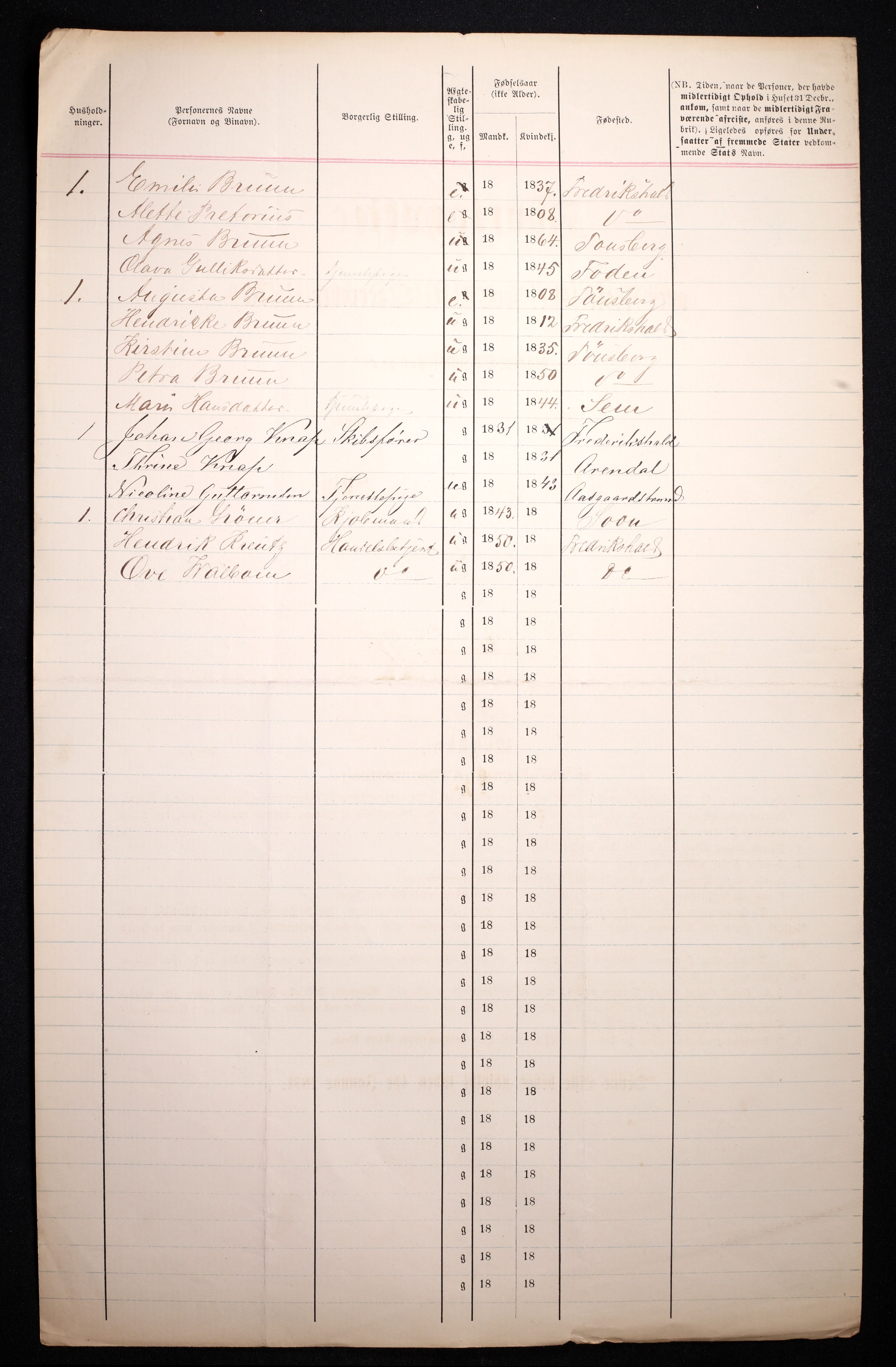 RA, 1870 census for 0705 Tønsberg, 1870, p. 105