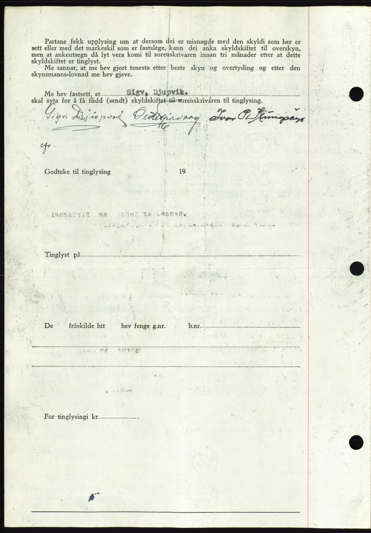 Søre Sunnmøre sorenskriveri, AV/SAT-A-4122/1/2/2C/L0076: Mortgage book no. 2A, 1943-1944, Diary no: : 556/1944