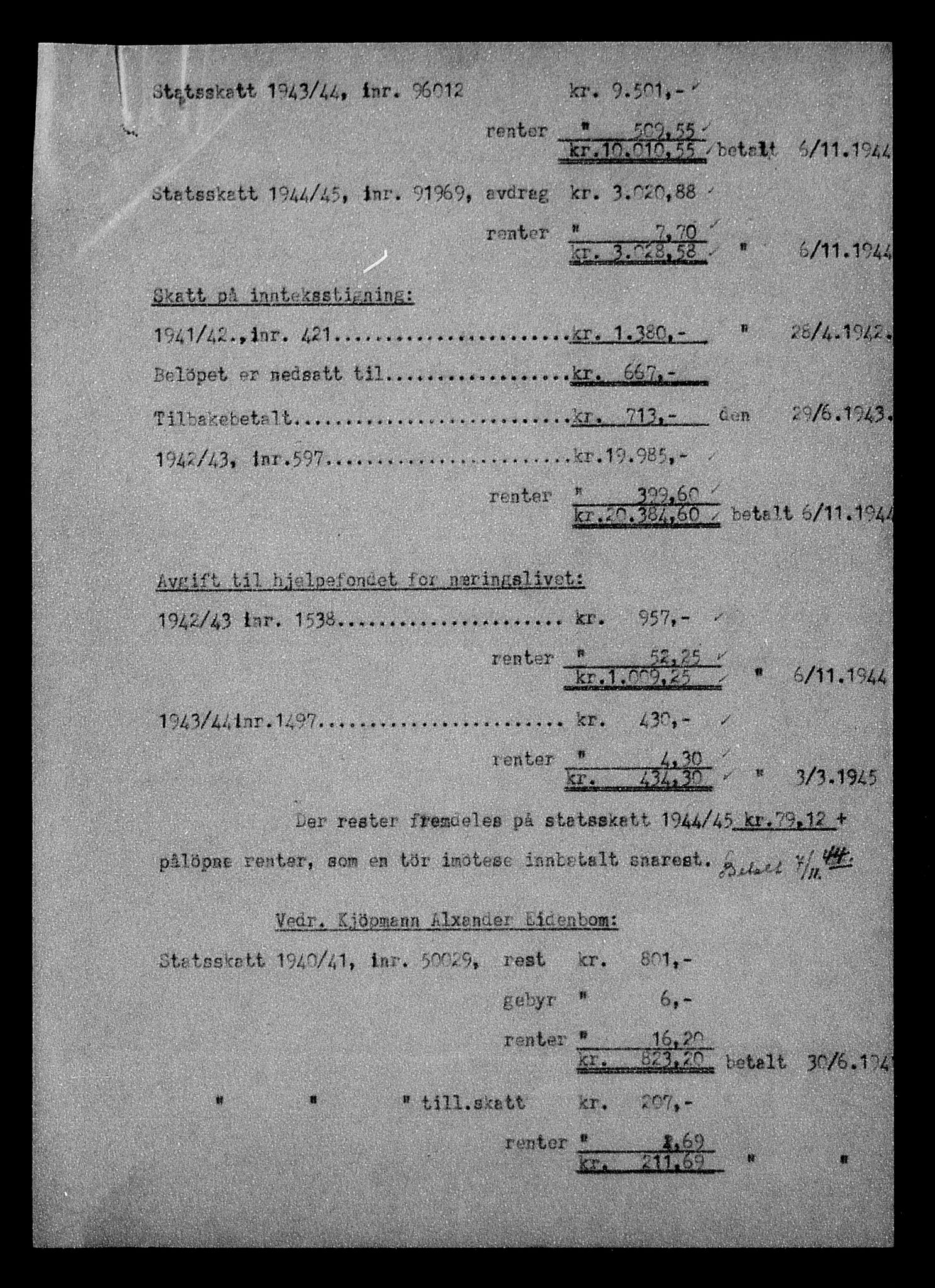 Justisdepartementet, Tilbakeføringskontoret for inndratte formuer, AV/RA-S-1564/H/Hc/Hcd/L0994: --, 1945-1947, p. 40