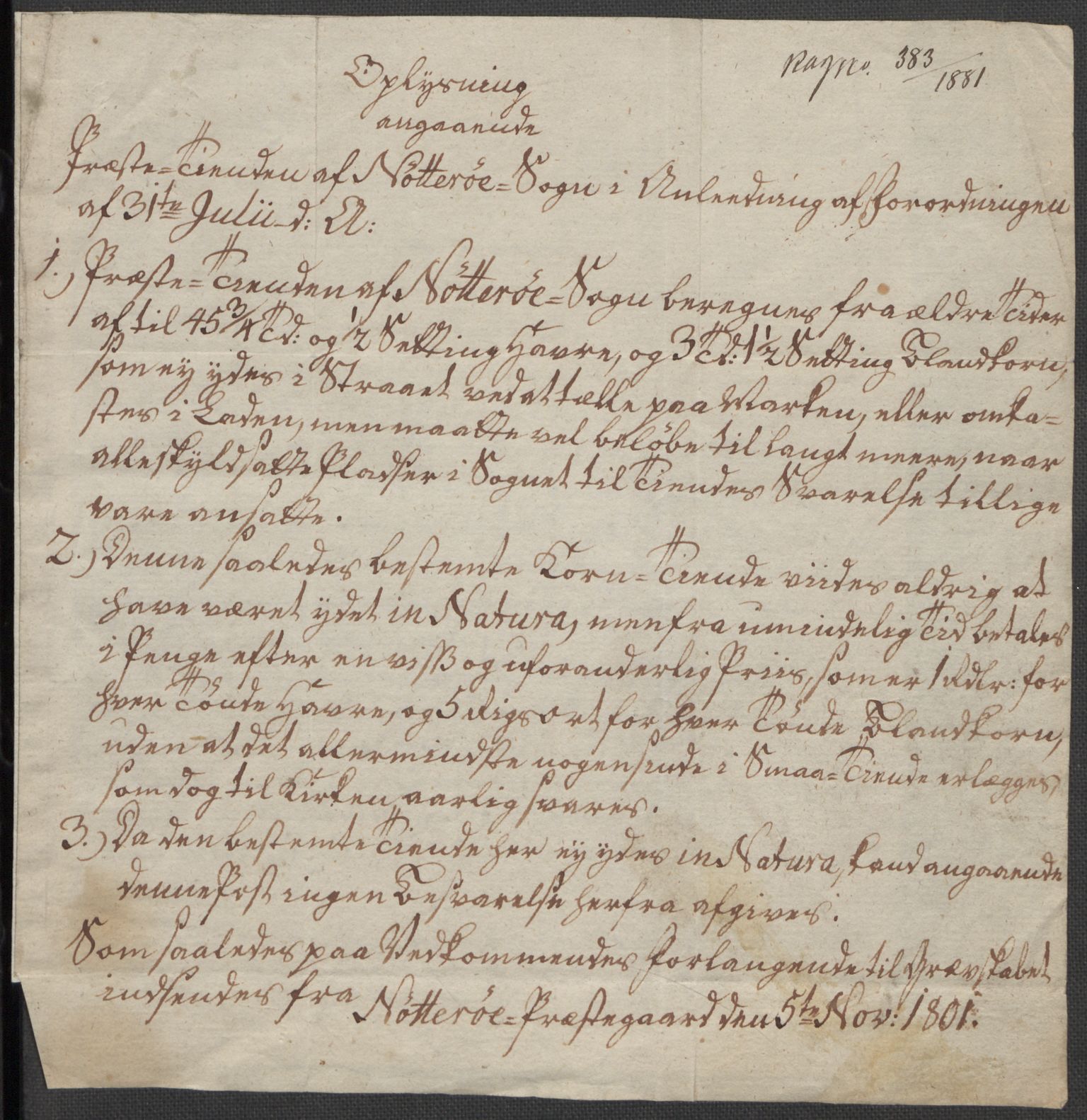 Riksarkivets diplomsamling, AV/RA-EA-5965/F15/L0023: Prestearkiv - Vestfold, 1582-1820, p. 90