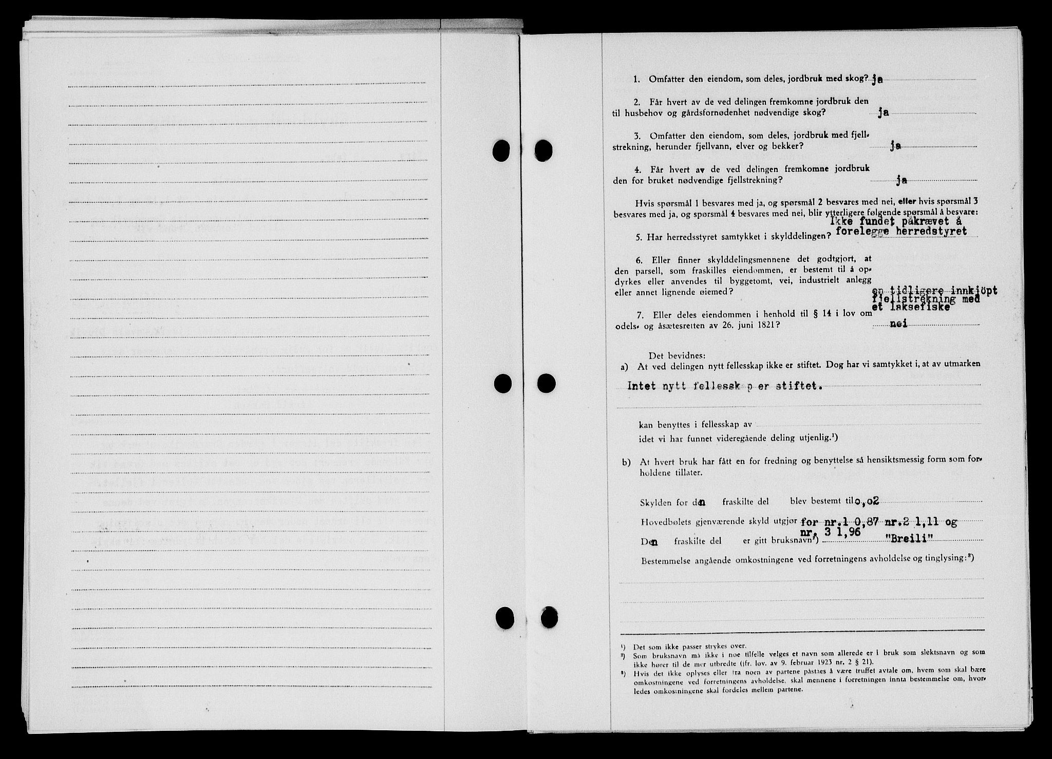 Flekkefjord sorenskriveri, SAK/1221-0001/G/Gb/Gba/L0059: Mortgage book no. A-7, 1944-1945, Diary no: : 109/1944