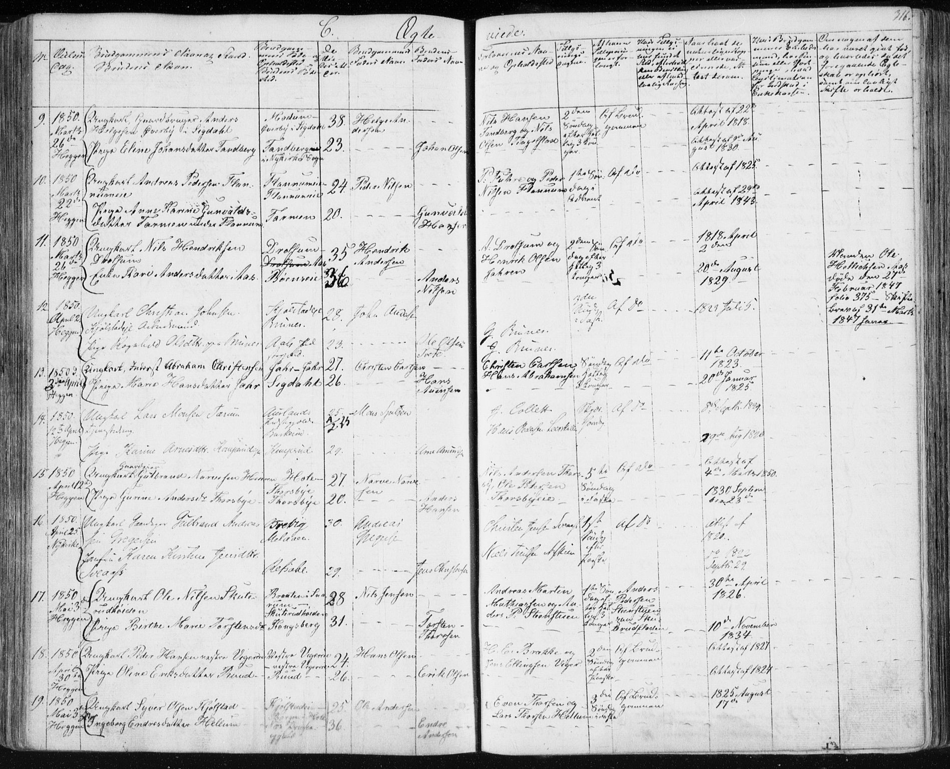 Modum kirkebøker, AV/SAKO-A-234/F/Fa/L0007: Parish register (official) no. 7, 1841-1850, p. 316