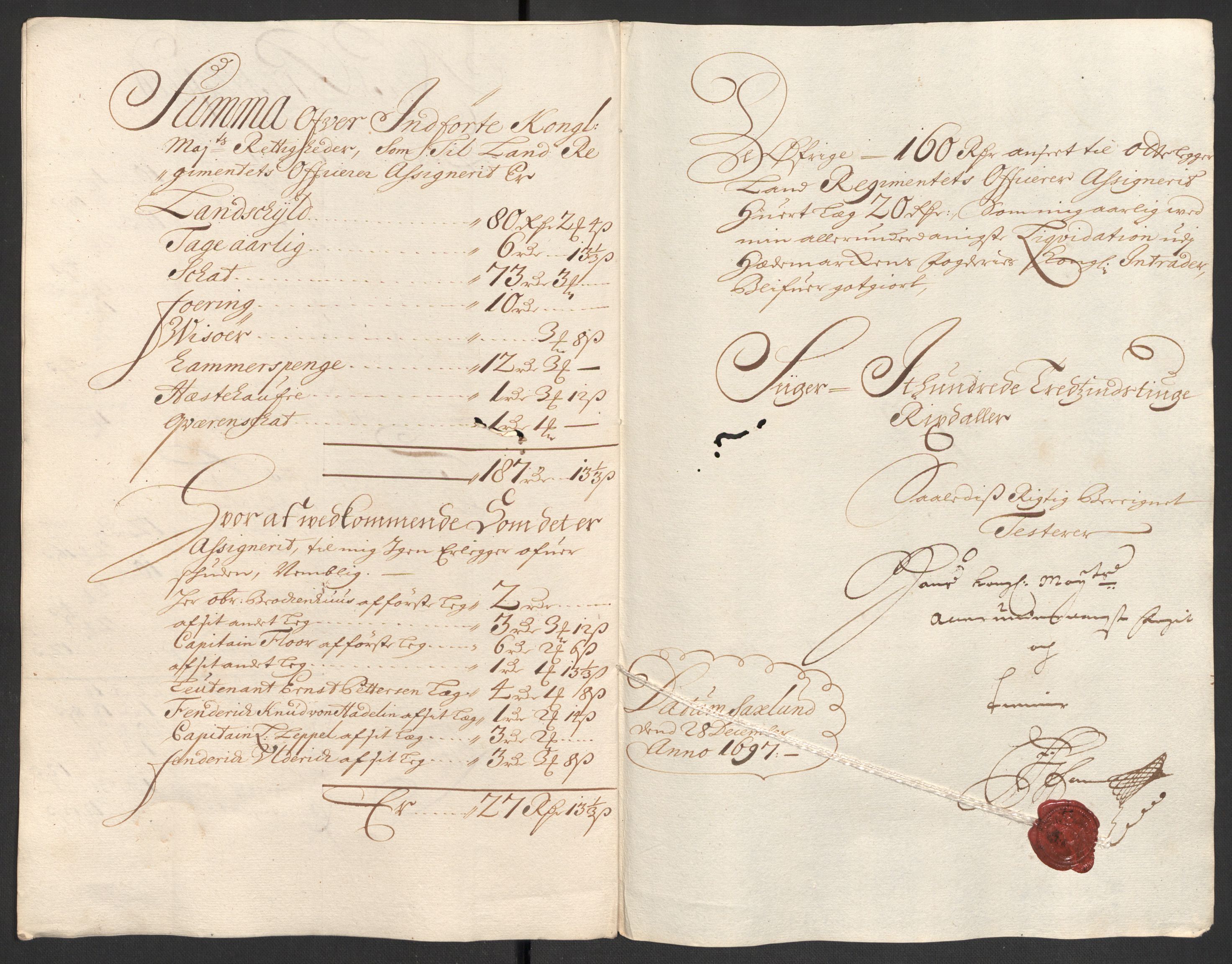 Rentekammeret inntil 1814, Reviderte regnskaper, Fogderegnskap, RA/EA-4092/R16/L1037: Fogderegnskap Hedmark, 1697-1698, p. 153