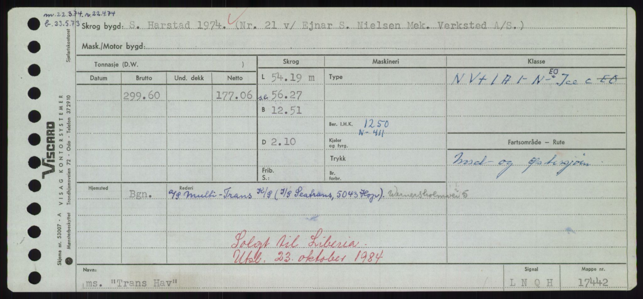 Sjøfartsdirektoratet med forløpere, Skipsmålingen, RA/S-1627/H/Hd/L0039: Fartøy, Ti-Tø, p. 505