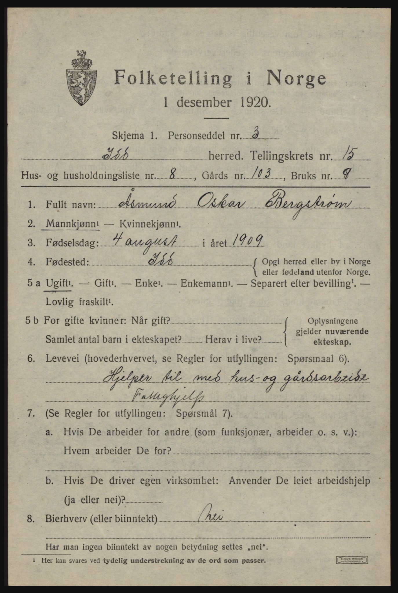 SAO, 1920 census for Idd, 1920, p. 13755