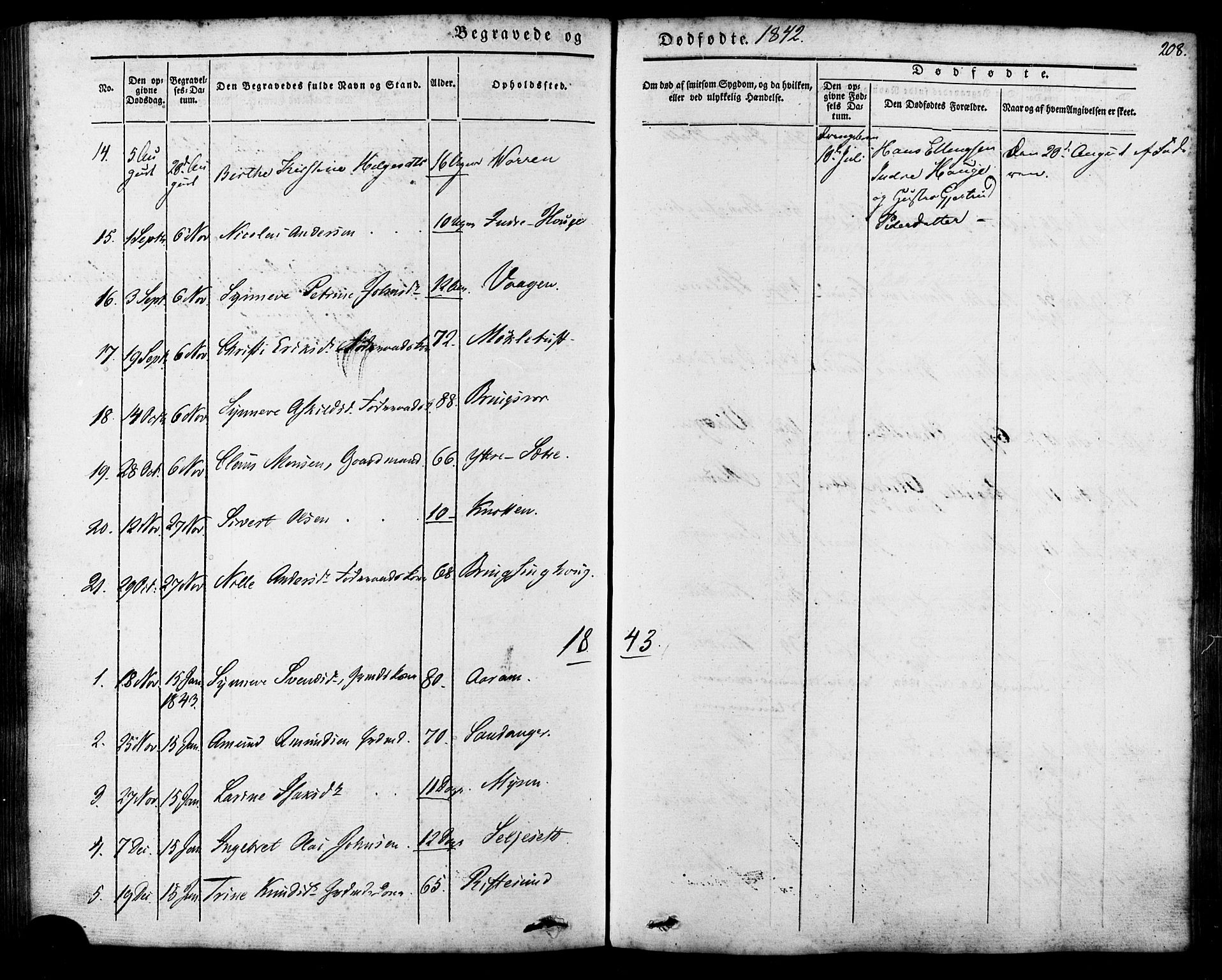 Ministerialprotokoller, klokkerbøker og fødselsregistre - Møre og Romsdal, AV/SAT-A-1454/503/L0034: Parish register (official) no. 503A02, 1841-1884, p. 208