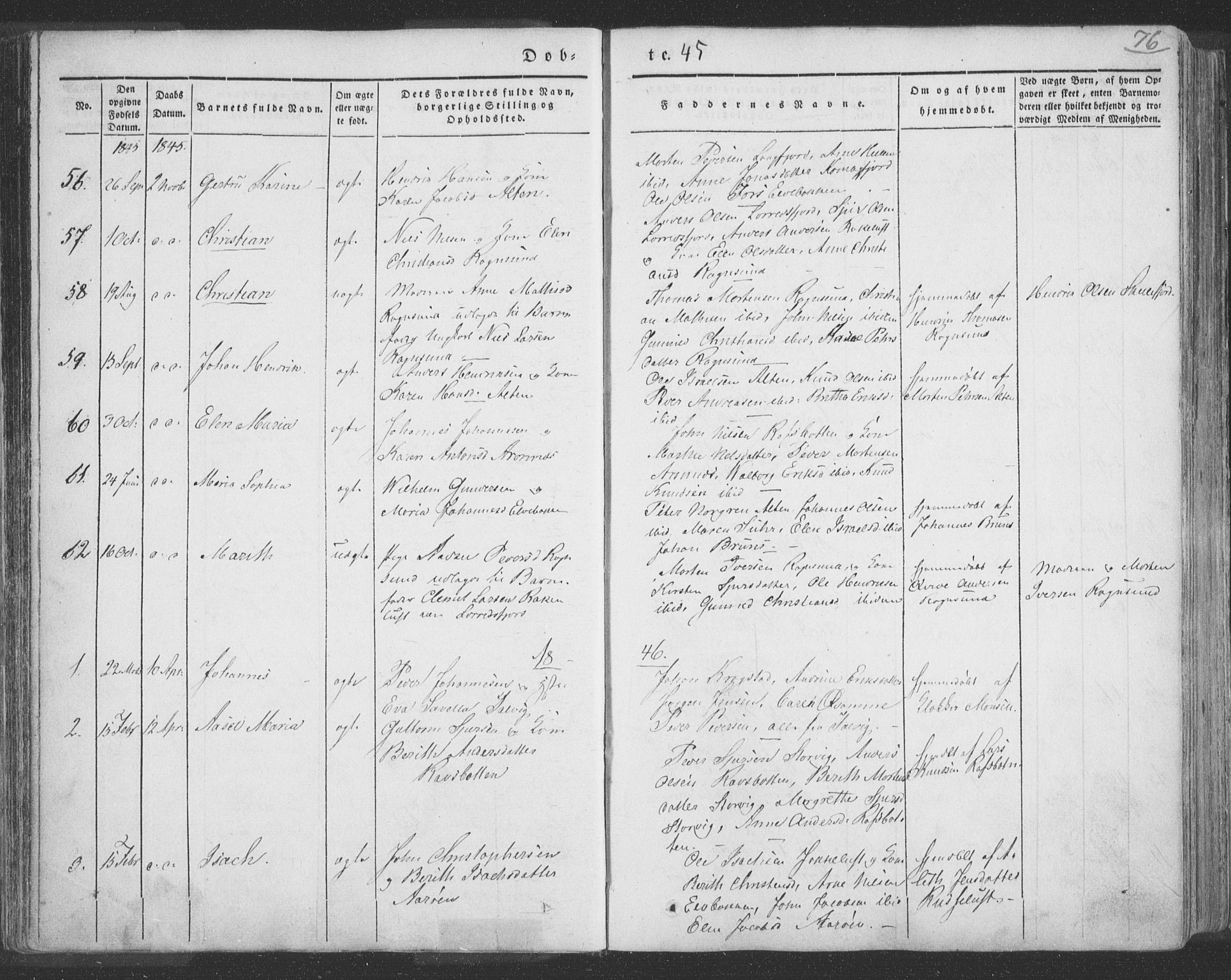Talvik sokneprestkontor, SATØ/S-1337/H/Ha/L0009kirke: Parish register (official) no. 9, 1837-1852, p. 76