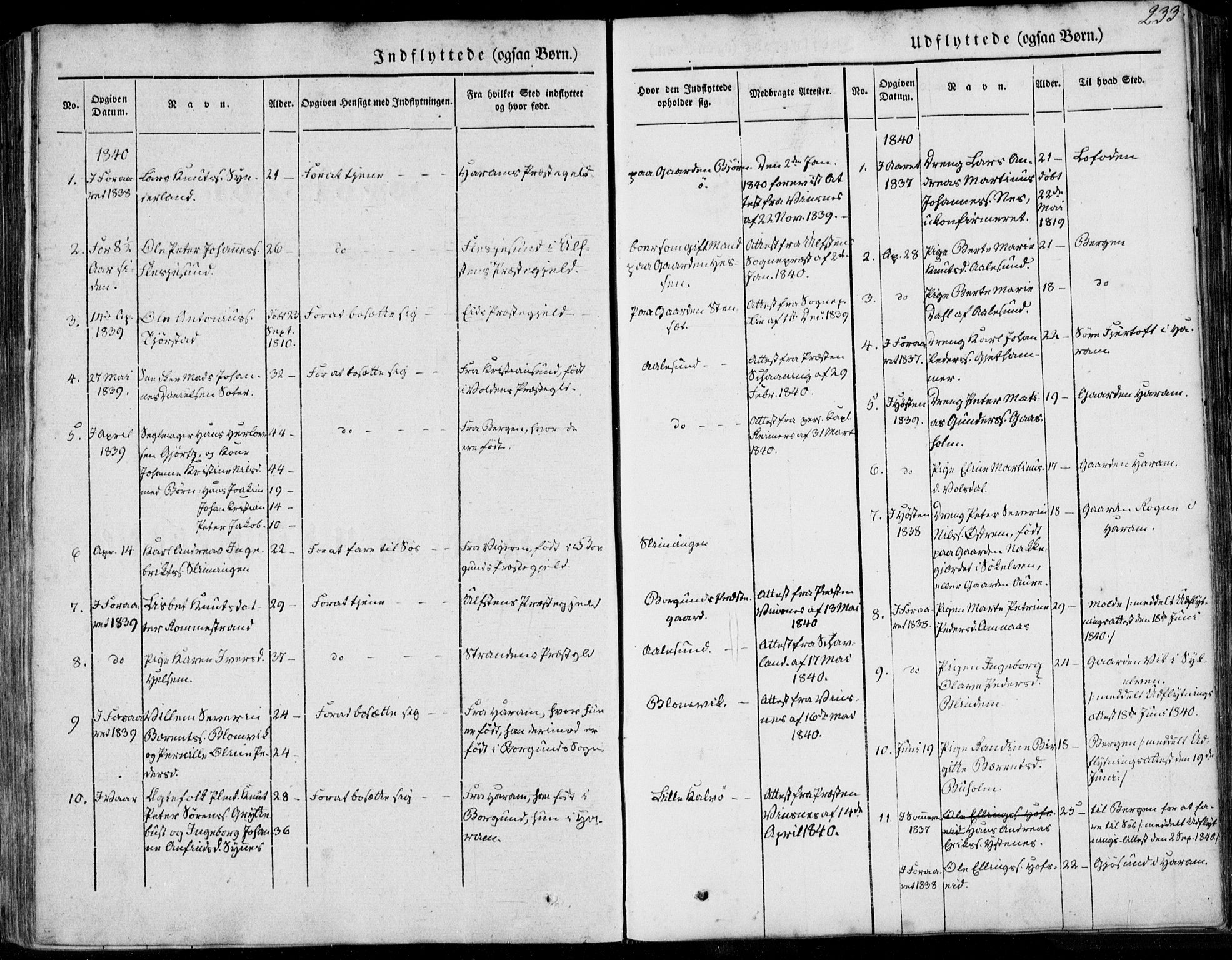 Ministerialprotokoller, klokkerbøker og fødselsregistre - Møre og Romsdal, SAT/A-1454/528/L0396: Parish register (official) no. 528A07, 1839-1847, p. 233