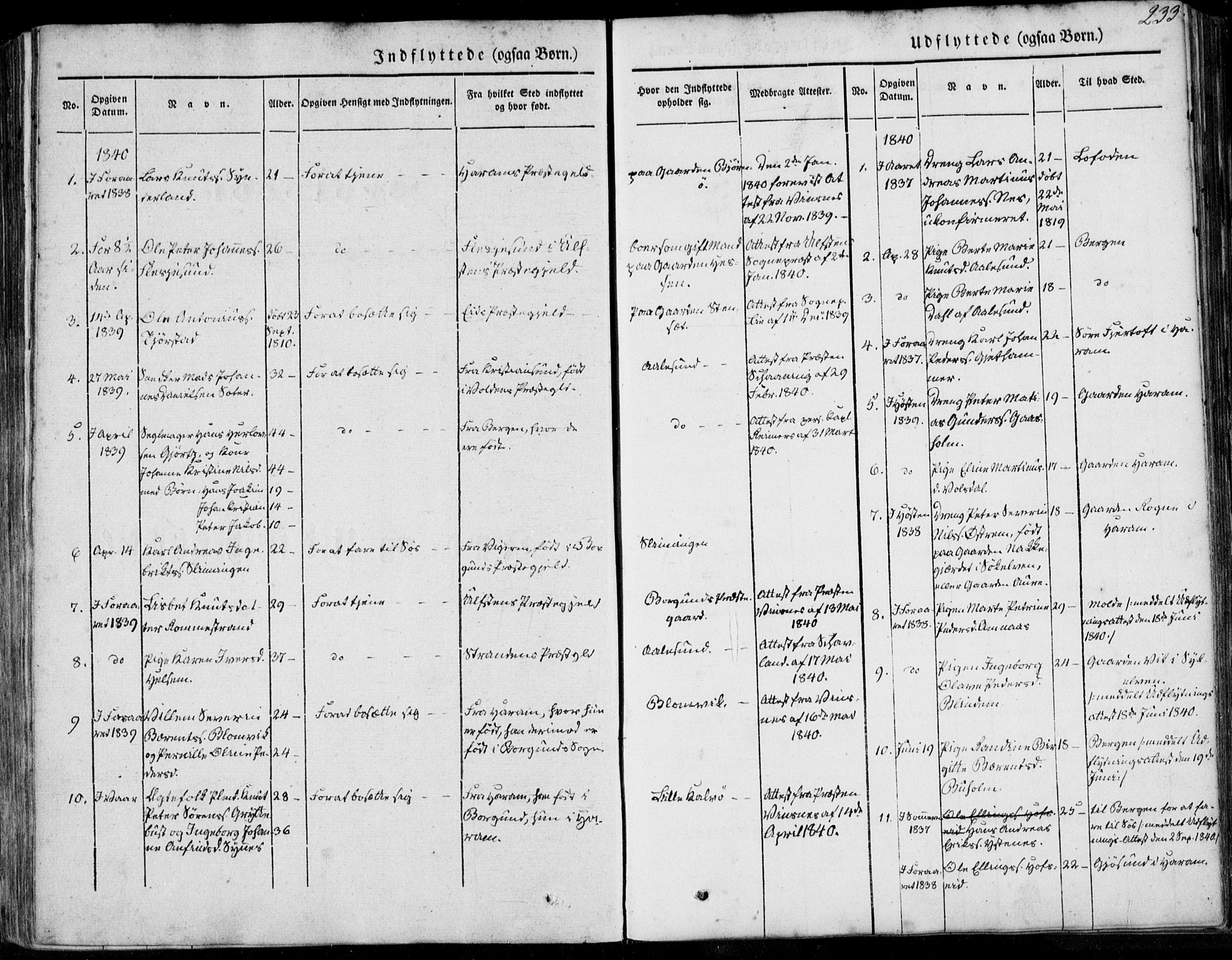 Ministerialprotokoller, klokkerbøker og fødselsregistre - Møre og Romsdal, AV/SAT-A-1454/528/L0396: Parish register (official) no. 528A07, 1839-1847, p. 233