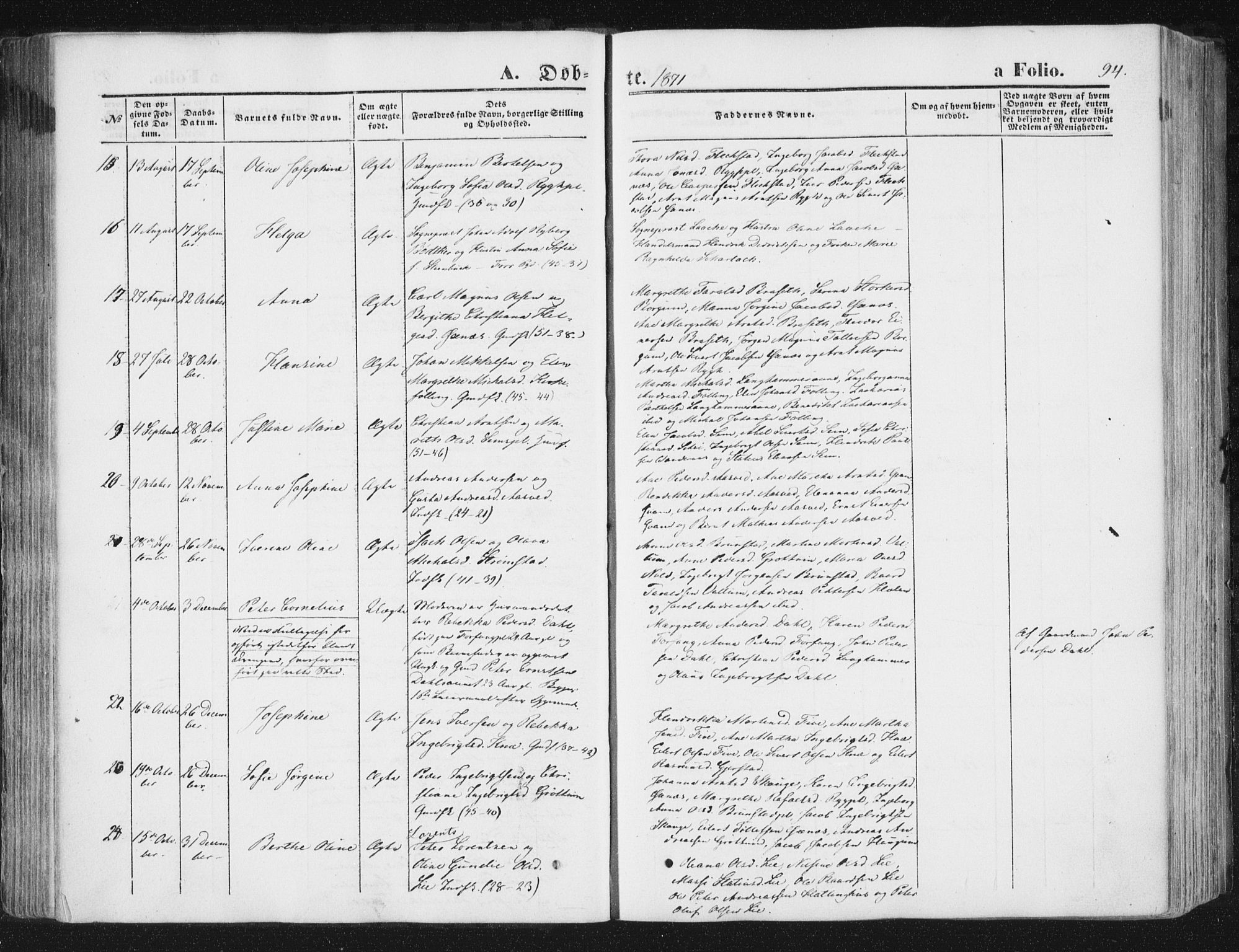 Ministerialprotokoller, klokkerbøker og fødselsregistre - Nord-Trøndelag, SAT/A-1458/746/L0447: Parish register (official) no. 746A06, 1860-1877, p. 94