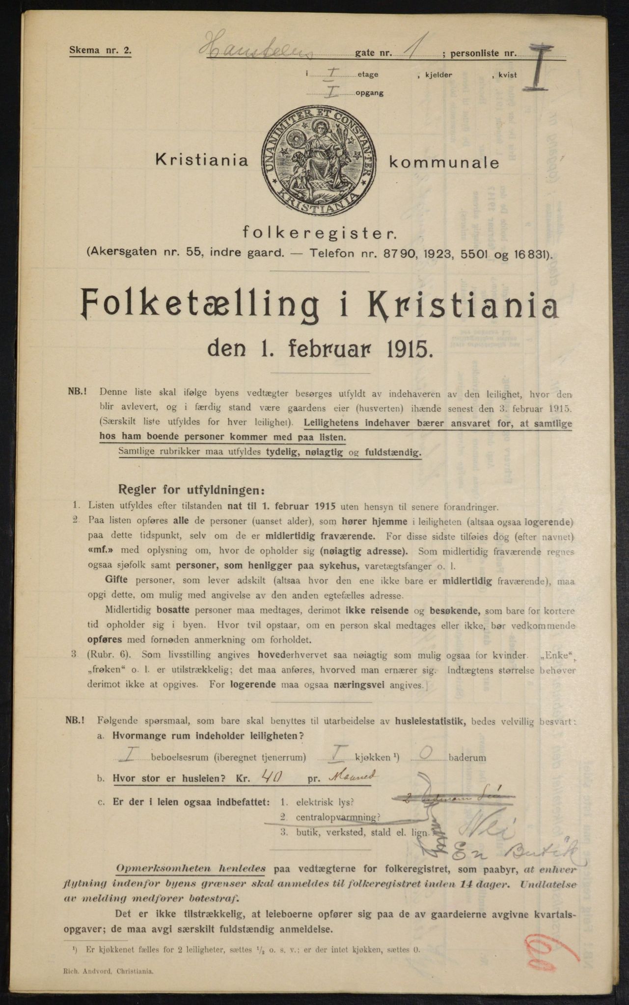 OBA, Municipal Census 1915 for Kristiania, 1915, p. 34350