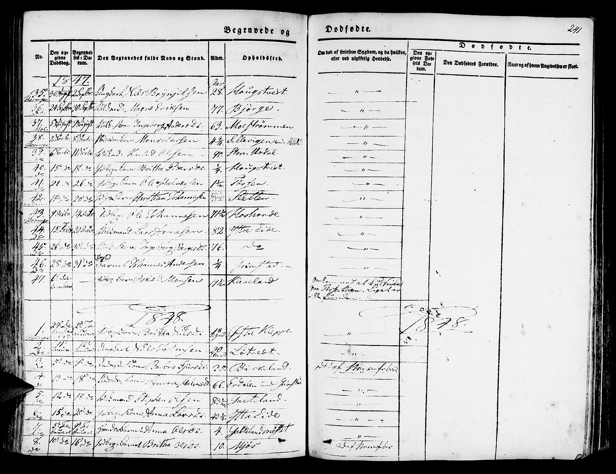 Hosanger sokneprestembete, AV/SAB-A-75801/H/Haa: Parish register (official) no. A 7, 1835-1848, p. 241