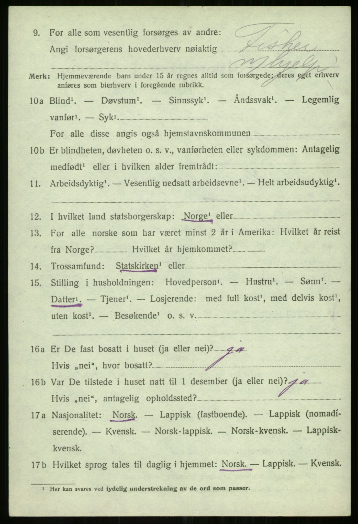 SATØ, 1920 census for Helgøy, 1920, p. 1526