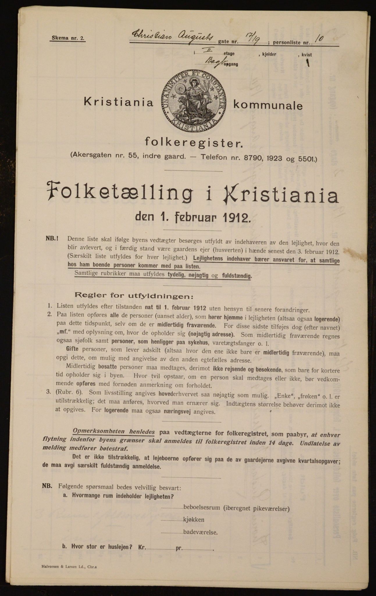 OBA, Municipal Census 1912 for Kristiania, 1912, p. 54356
