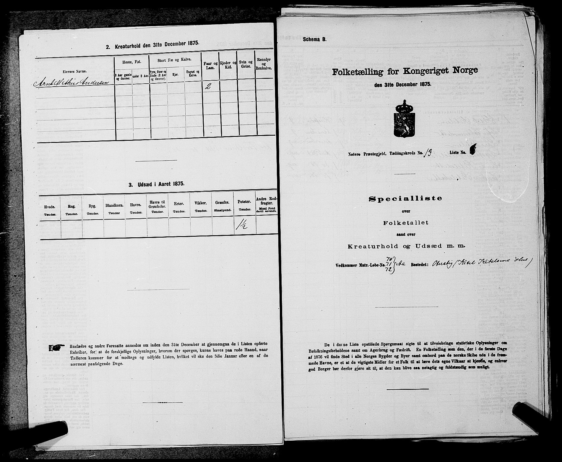 SAKO, 1875 census for 0722P Nøtterøy, 1875, p. 2851