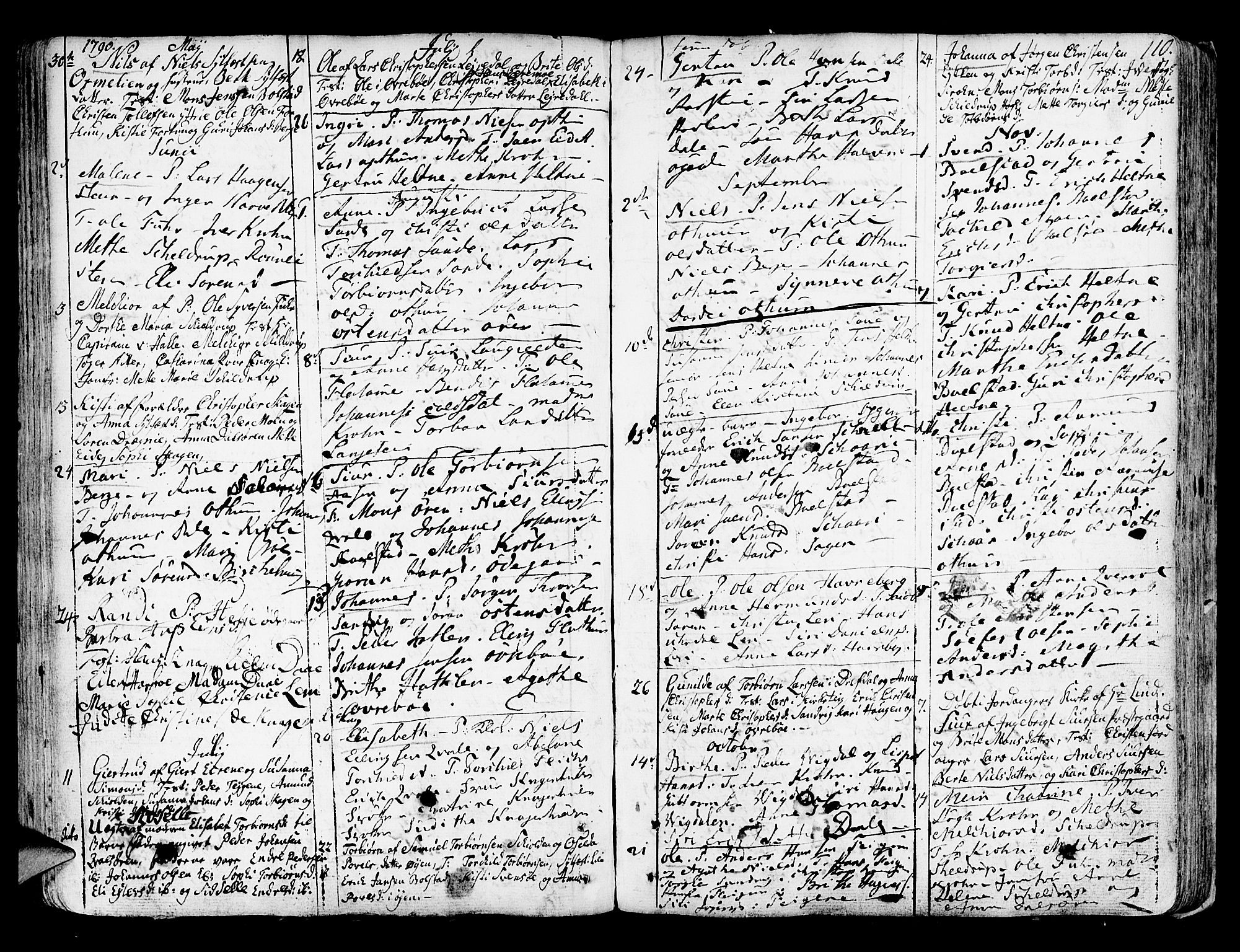 Luster sokneprestembete, SAB/A-81101/H/Haa/Haaa/L0001: Parish register (official) no. A 1, 1731-1803, p. 110