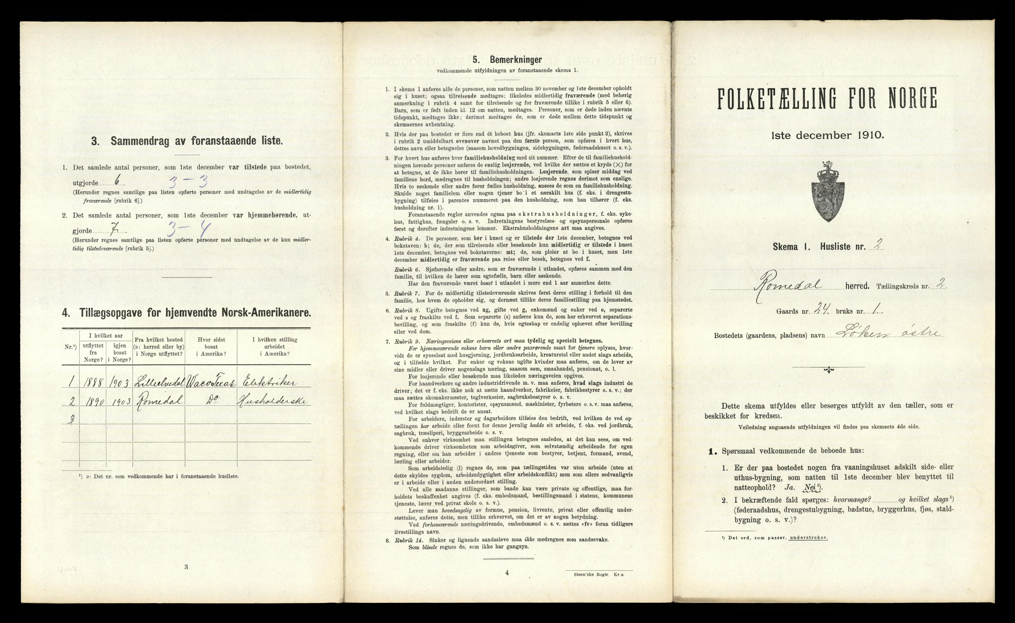 RA, 1910 census for Romedal, 1910, p. 333