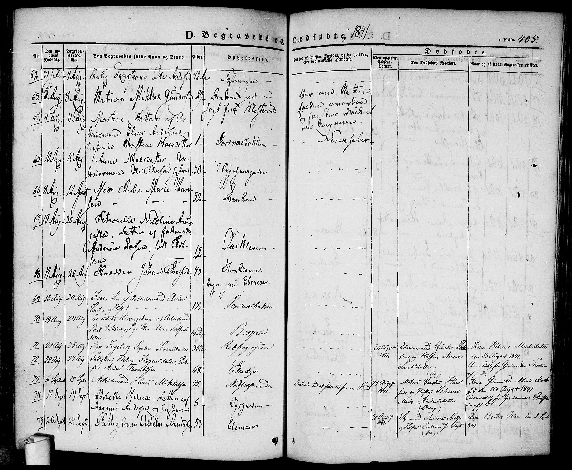 Halden prestekontor Kirkebøker, AV/SAO-A-10909/F/Fa/L0005: Parish register (official) no. I 5, 1834-1845, p. 405