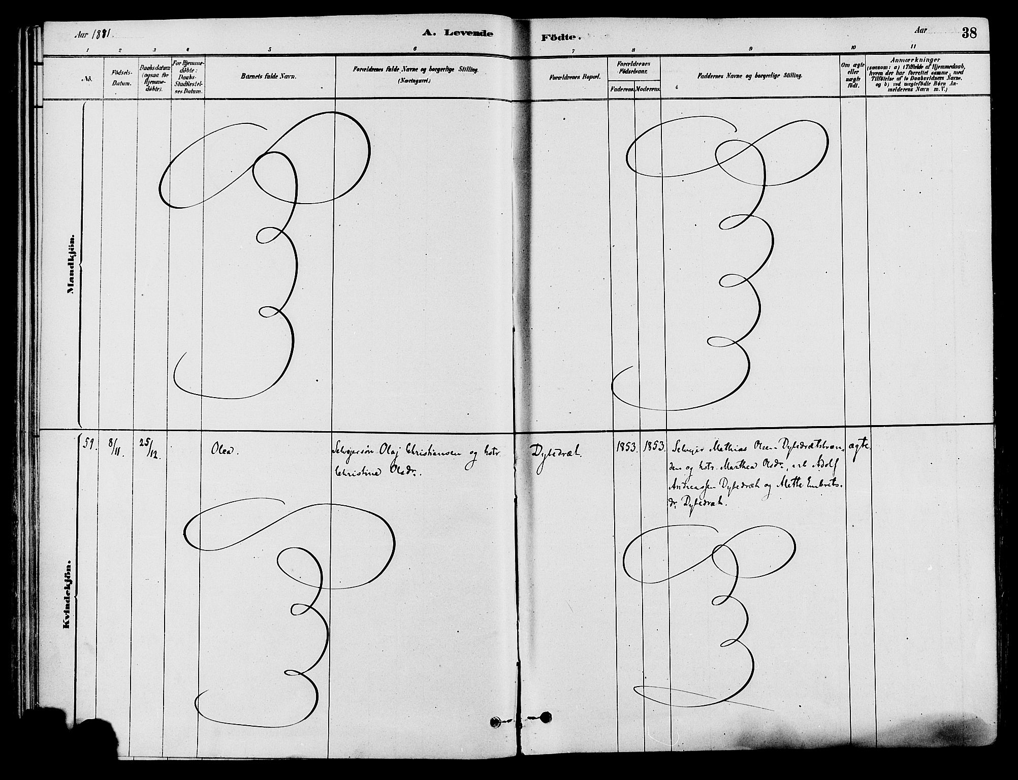 Våler prestekontor, Hedmark, AV/SAH-PREST-040/H/Ha/Haa/L0002: Parish register (official) no. 3, 1879-1911, p. 38