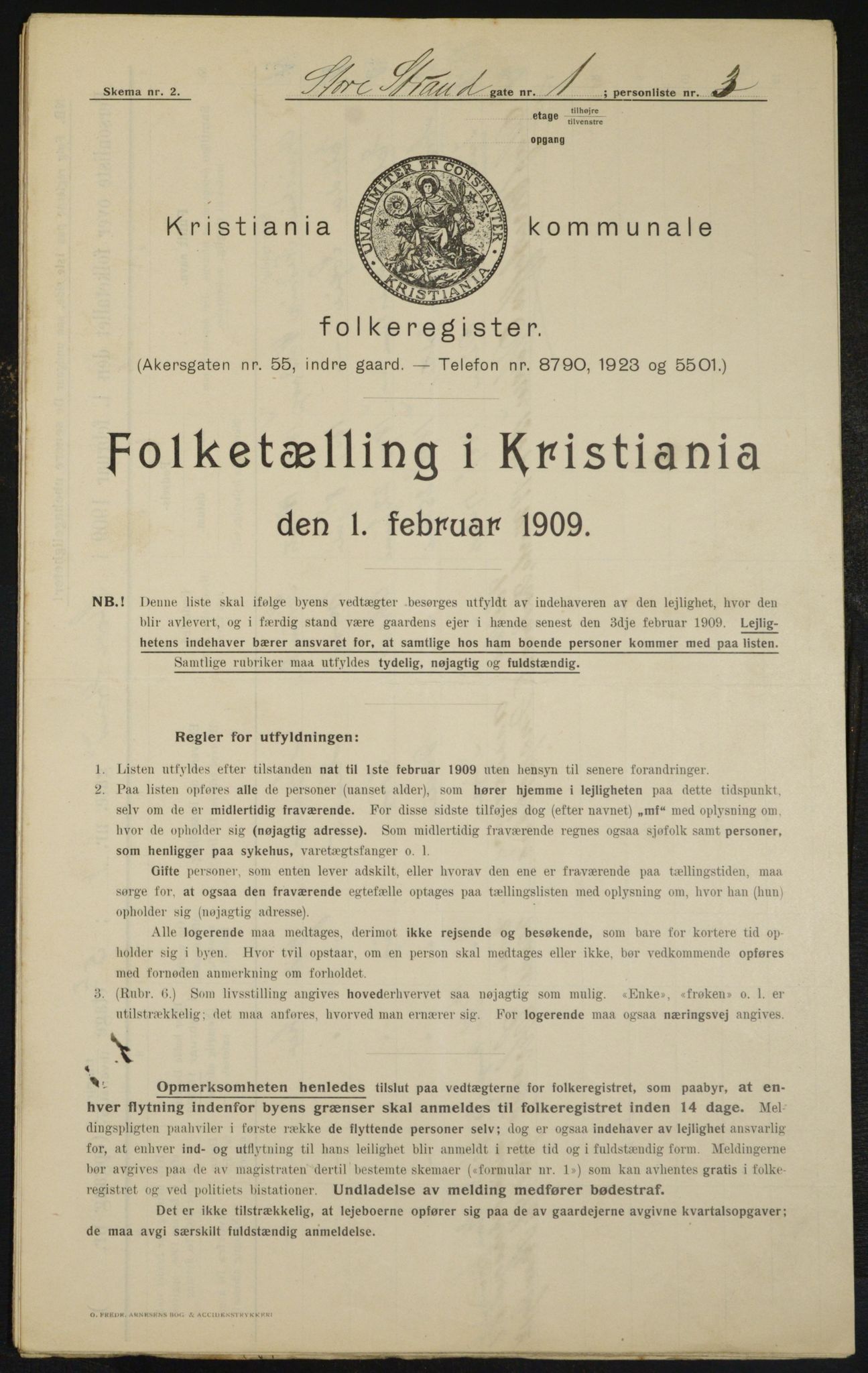 OBA, Municipal Census 1909 for Kristiania, 1909, p. 24151