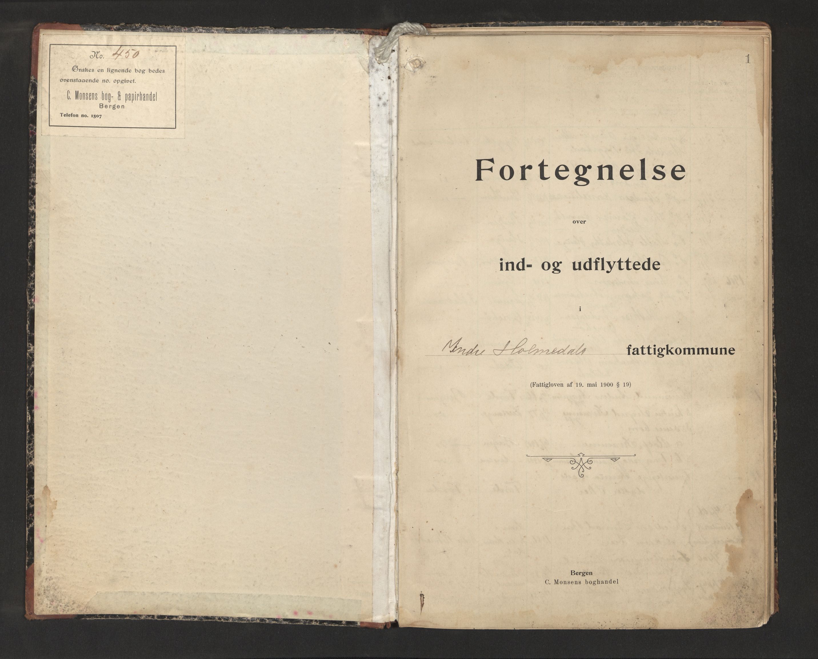 Lensmannen i Gaular, AV/SAB-A-27601/0020/L0001: Protokoll over inn- og utflytte, 1905-1919