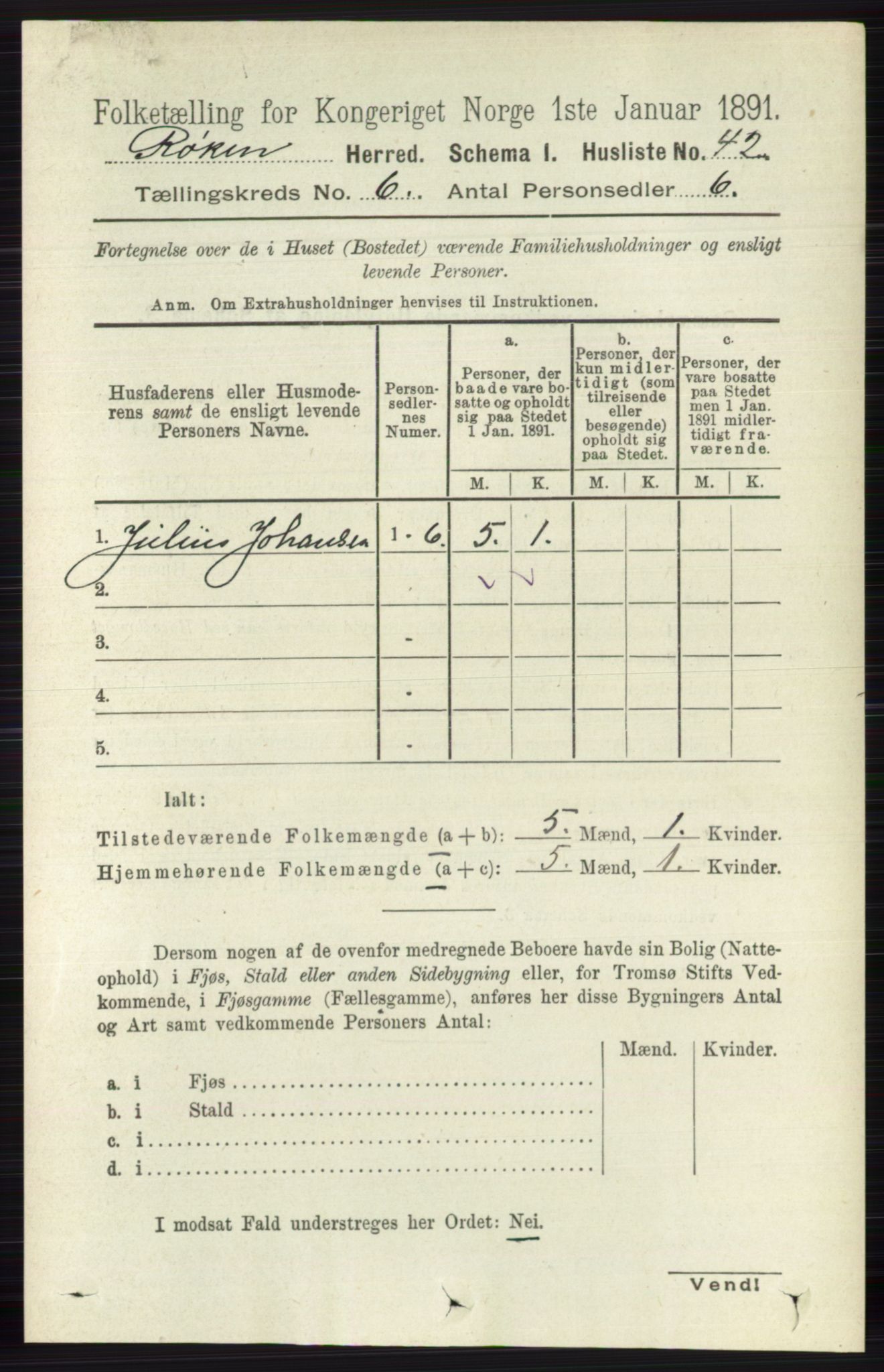 RA, 1891 census for 0627 Røyken, 1891, p. 3586