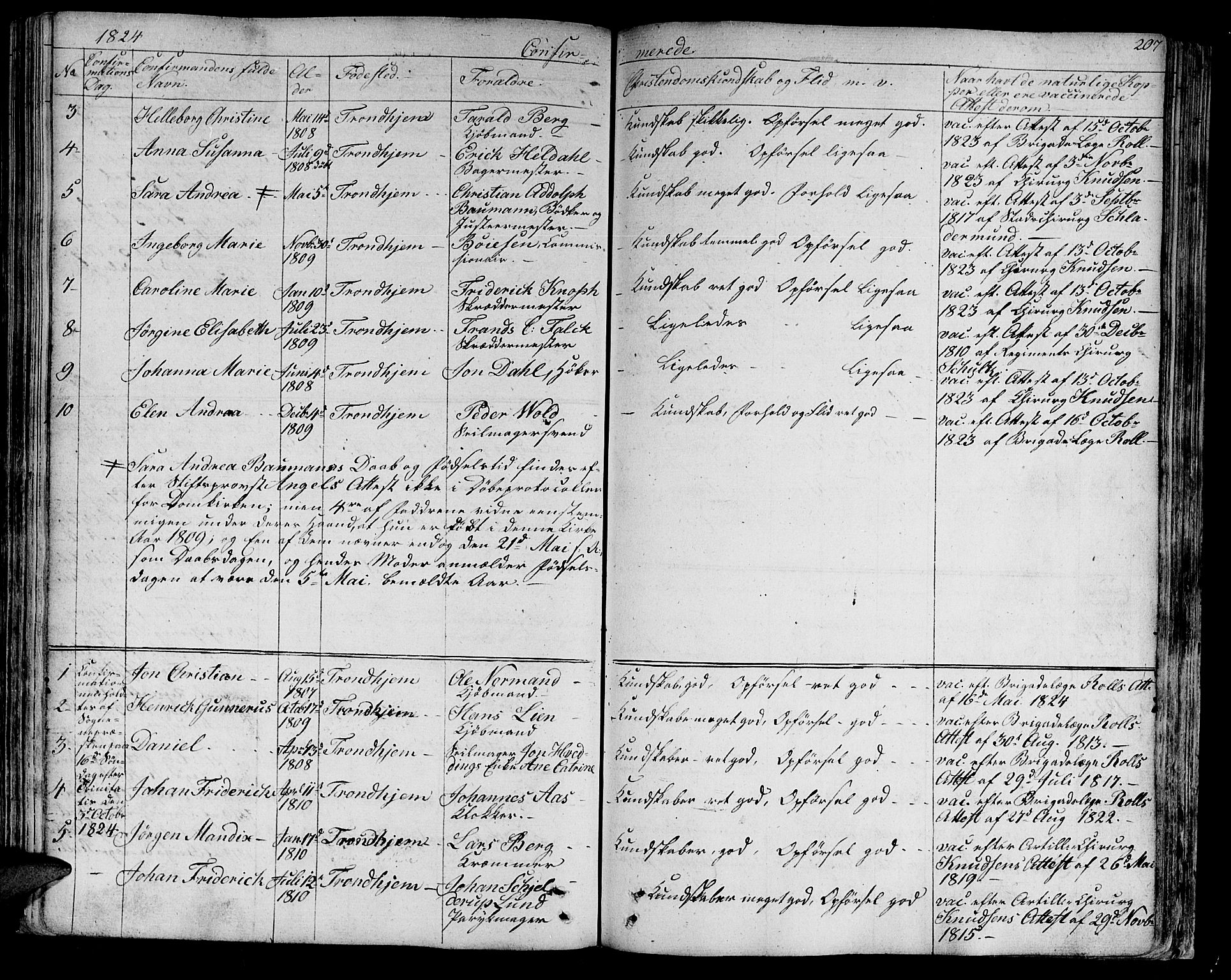 Ministerialprotokoller, klokkerbøker og fødselsregistre - Sør-Trøndelag, SAT/A-1456/602/L0108: Parish register (official) no. 602A06, 1821-1839, p. 207