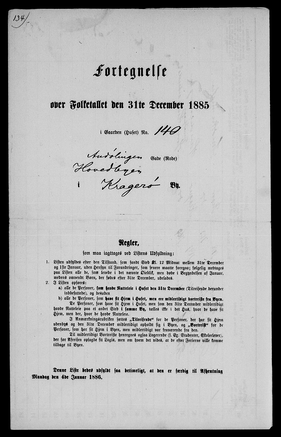 SAKO, 1885 census for 0801 Kragerø, 1885, p. 1302