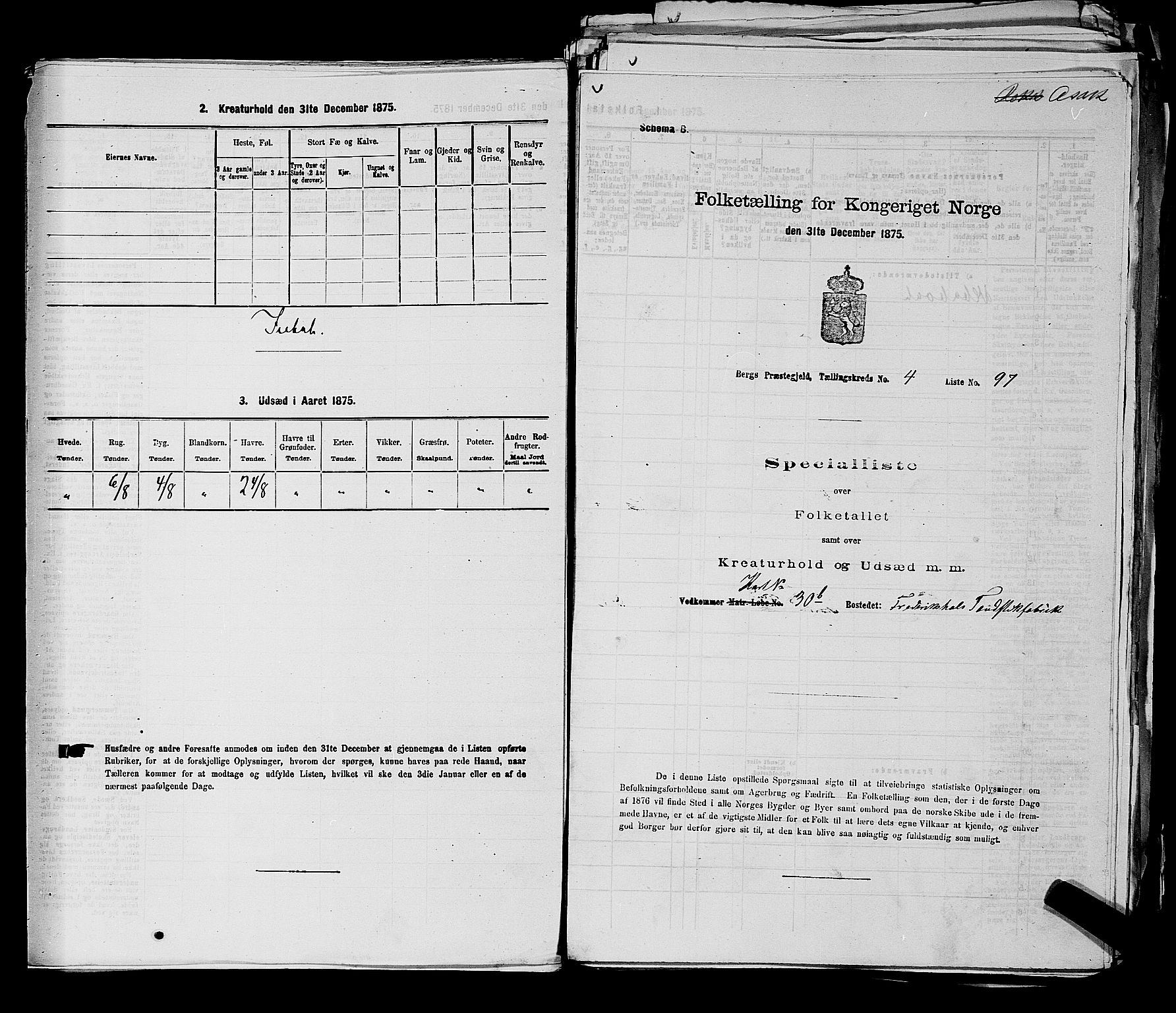 RA, 1875 census for 0116P Berg, 1875, p. 511