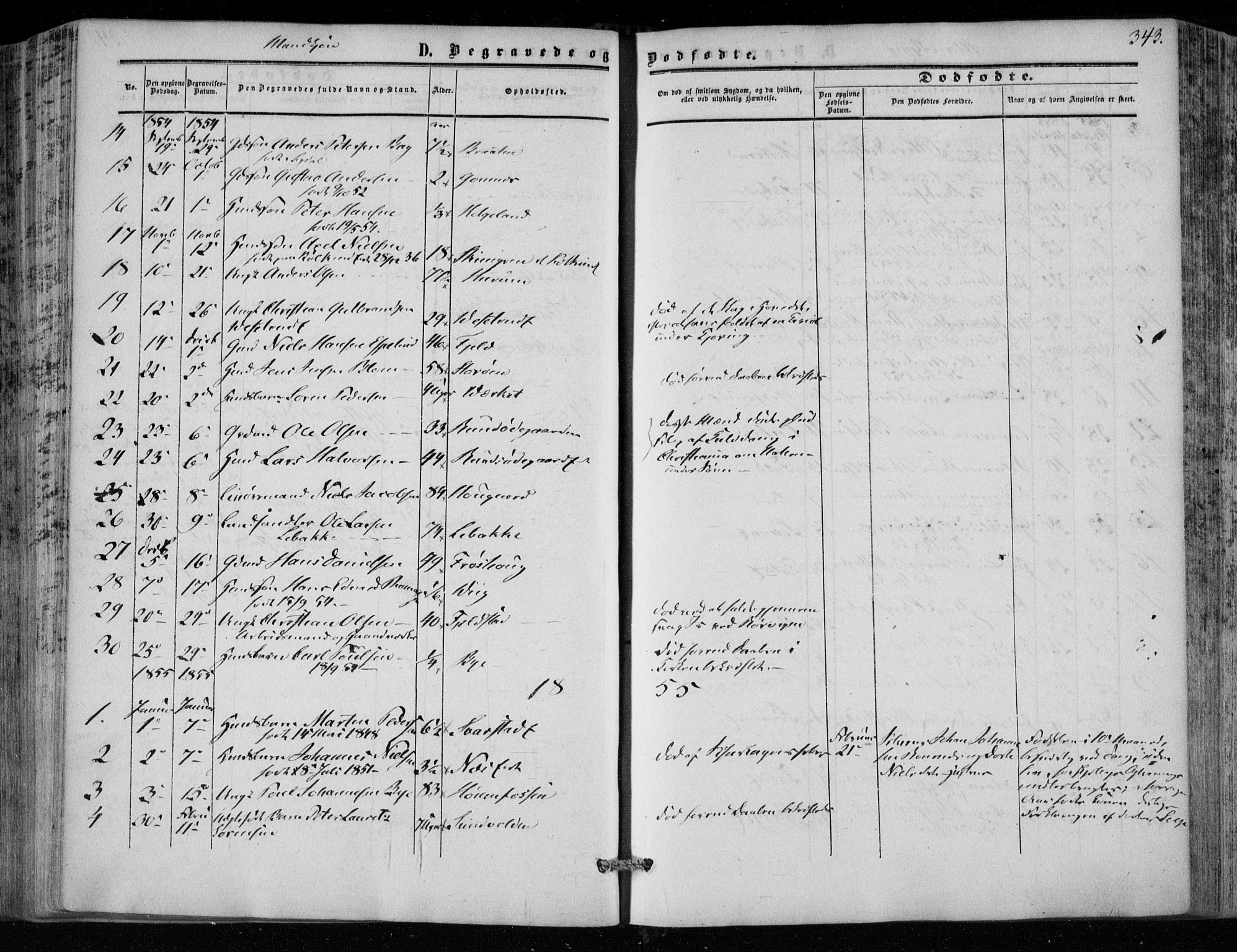 Hole kirkebøker, SAKO/A-228/F/Fa/L0006: Parish register (official) no. I 6, 1852-1872, p. 343