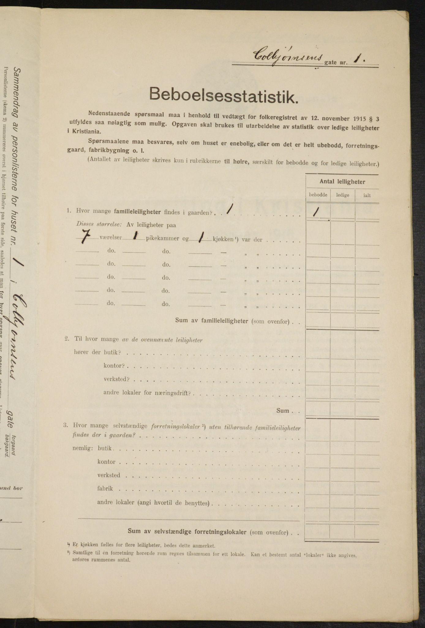 OBA, Municipal Census 1916 for Kristiania, 1916, p. 12941