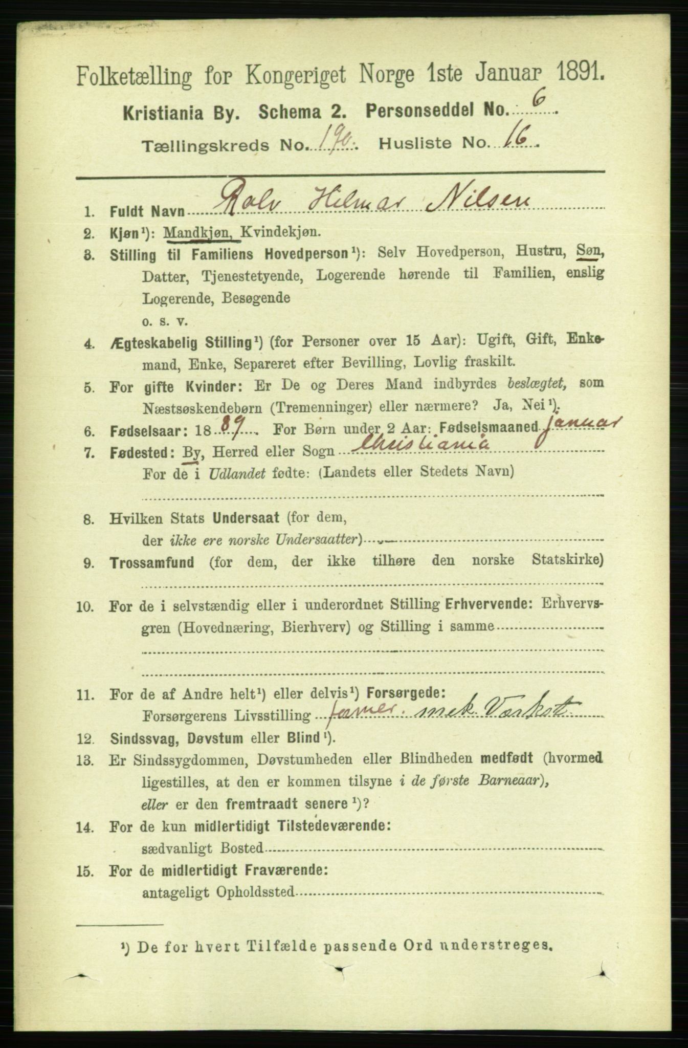 RA, 1891 census for 0301 Kristiania, 1891, p. 114265