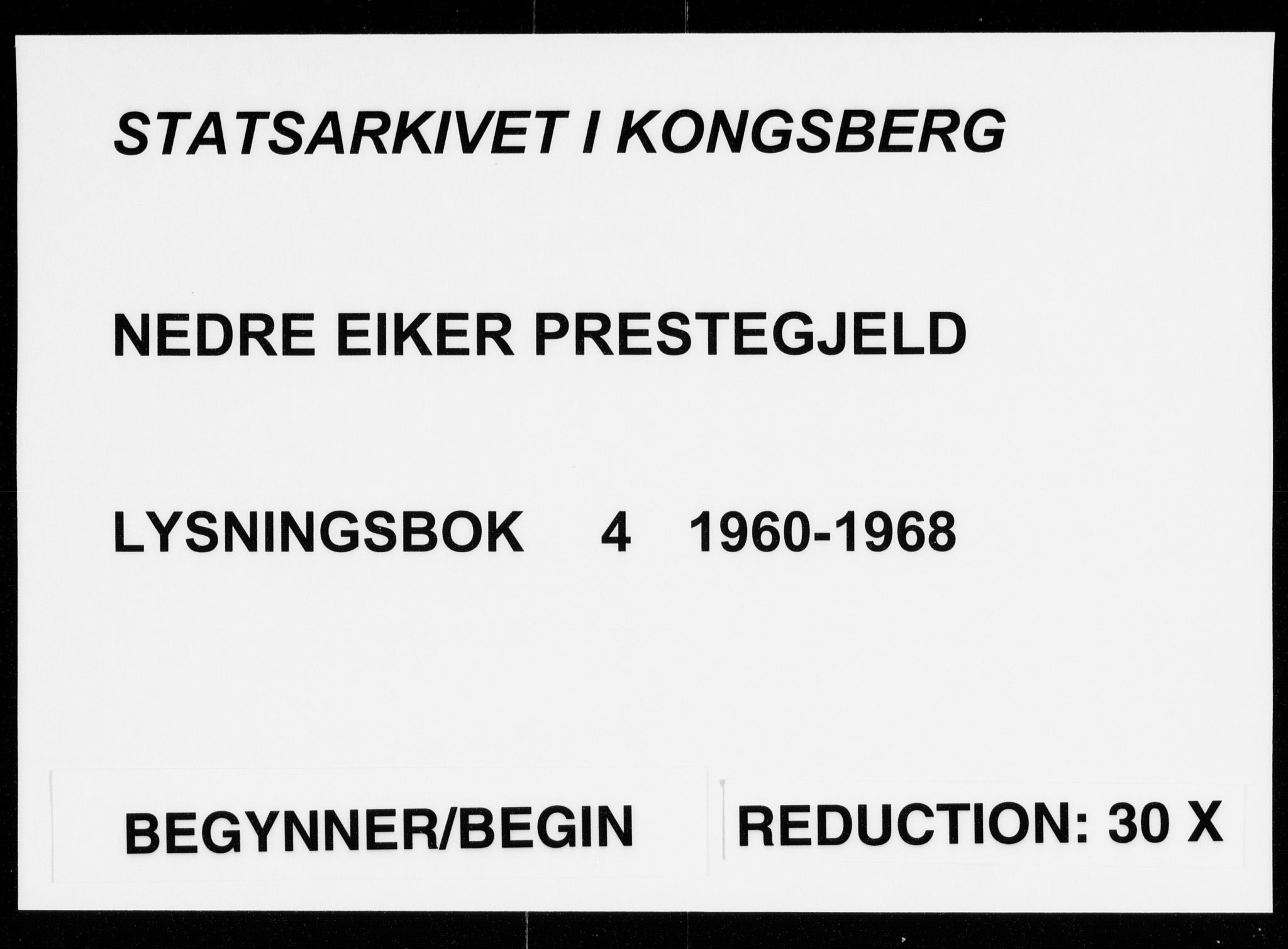 Nedre Eiker kirkebøker, SAKO/A-612/H/Ha/L0004: Banns register no. 4, 1960-1968