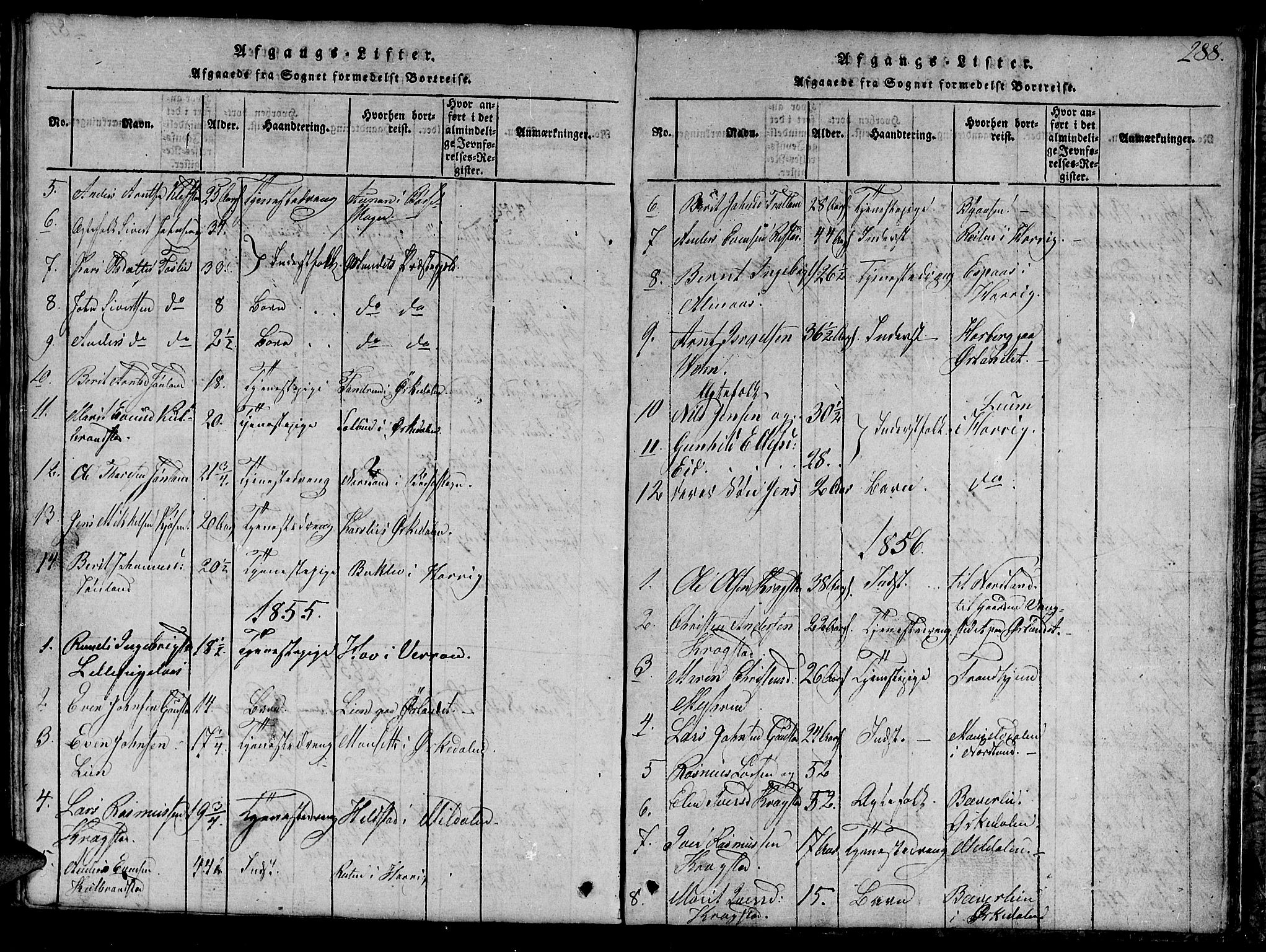 Ministerialprotokoller, klokkerbøker og fødselsregistre - Sør-Trøndelag, SAT/A-1456/694/L1130: Parish register (copy) no. 694C02, 1816-1857, p. 288