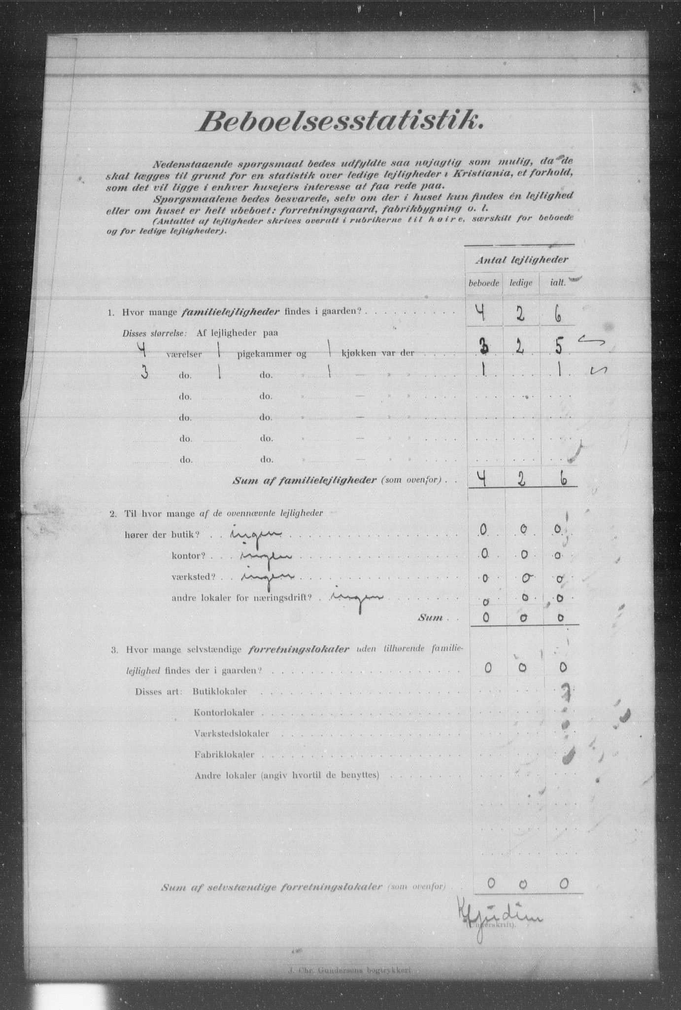 OBA, Municipal Census 1903 for Kristiania, 1903, p. 3961