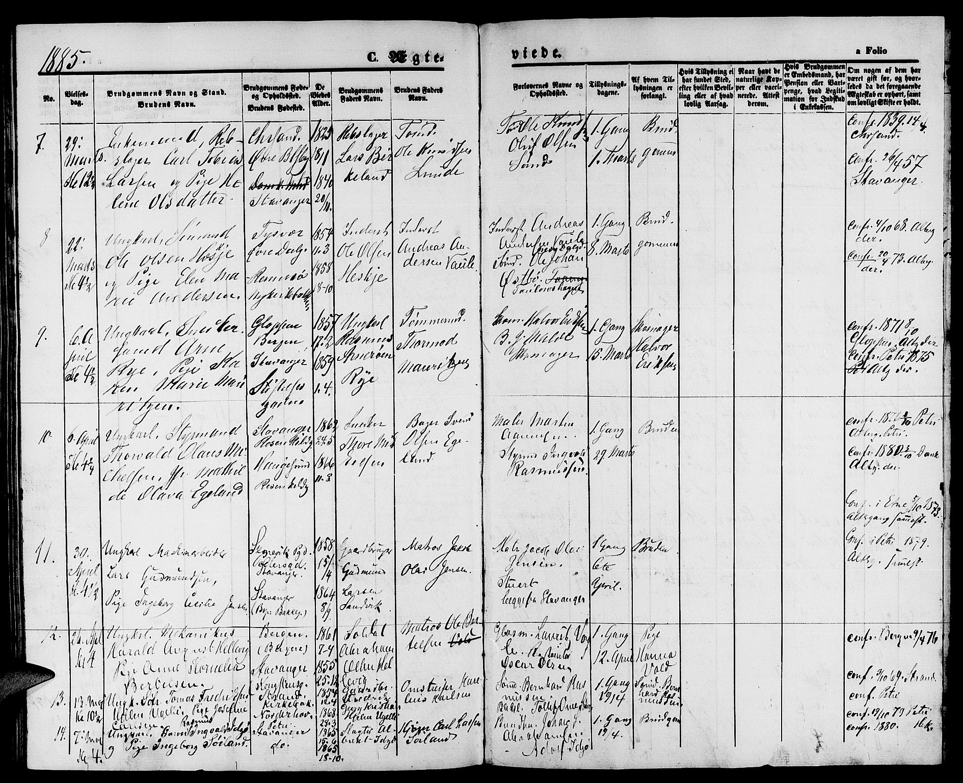 St. Petri sokneprestkontor, AV/SAST-A-101813/001/30/30BB/L0003: Parish register (copy) no. B 3, 1873-1885