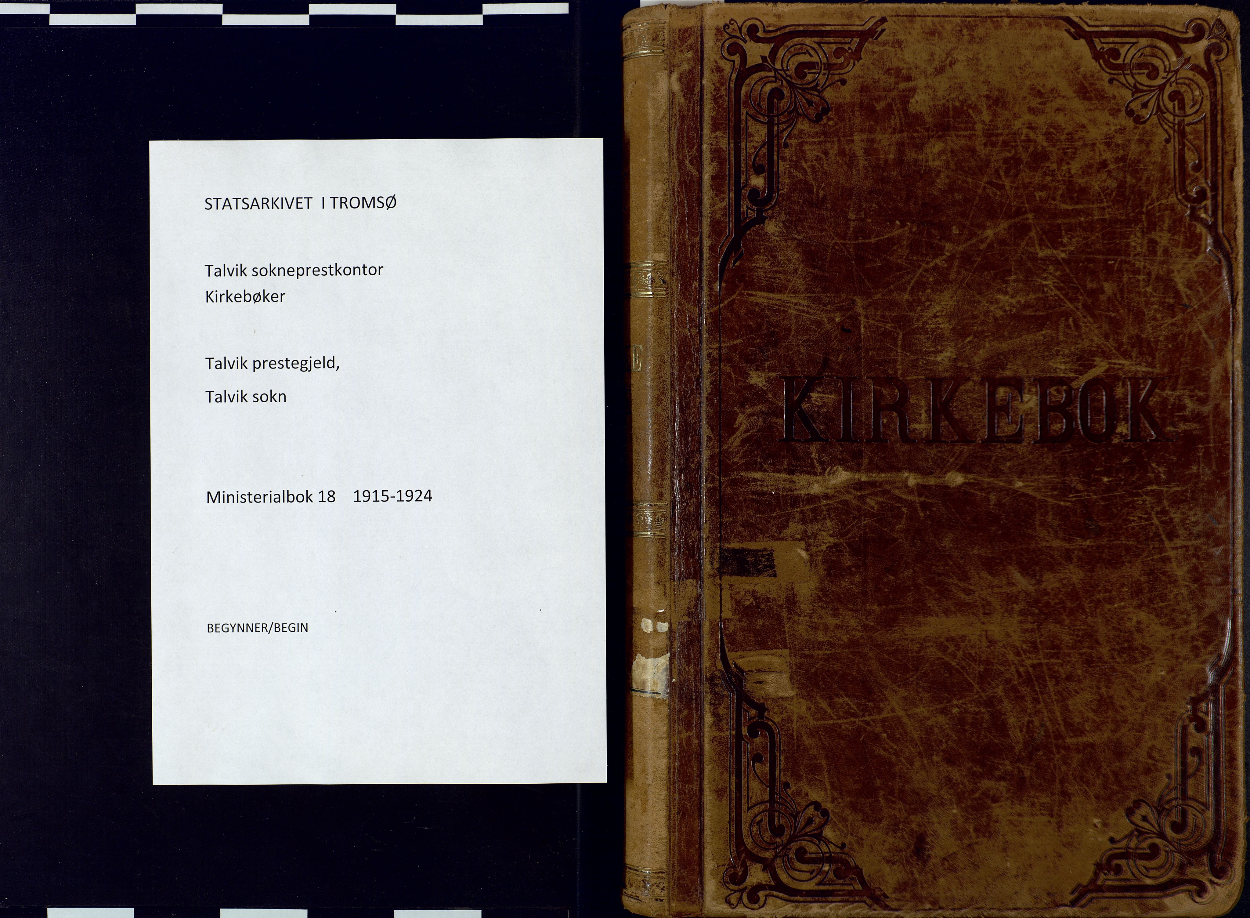 Talvik sokneprestkontor, SATØ/S-1337/H/Ha/L0018kirke: Parish register (official) no. 18, 1915-1924