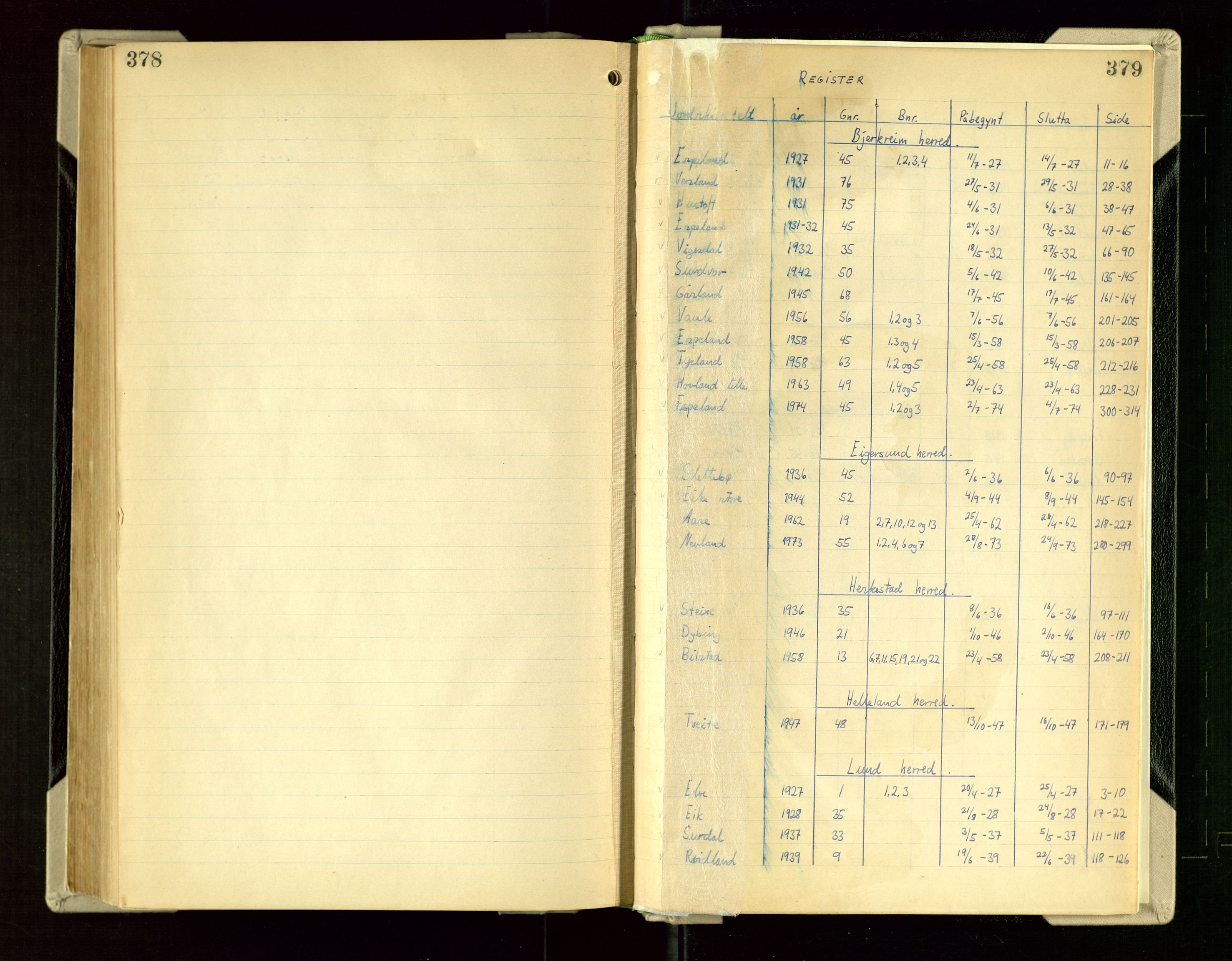 Rogaland jordskifterett, AV/SAST-A-102426/Oa/L0114: Forhandlingsprotokoll, 1927-1974, p. 378-379