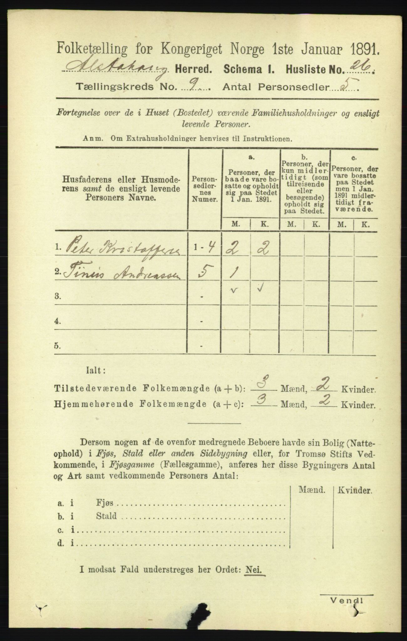 RA, 1891 census for 1820 Alstahaug, 1891, p. 3230